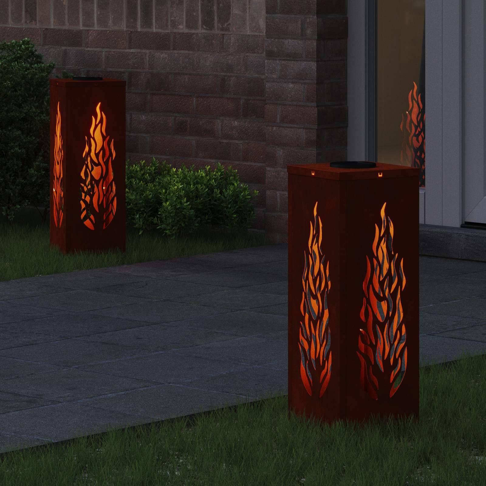 vidaXL Solar LED Weg Licht 2 pcs Bronze Wetterfeststahl