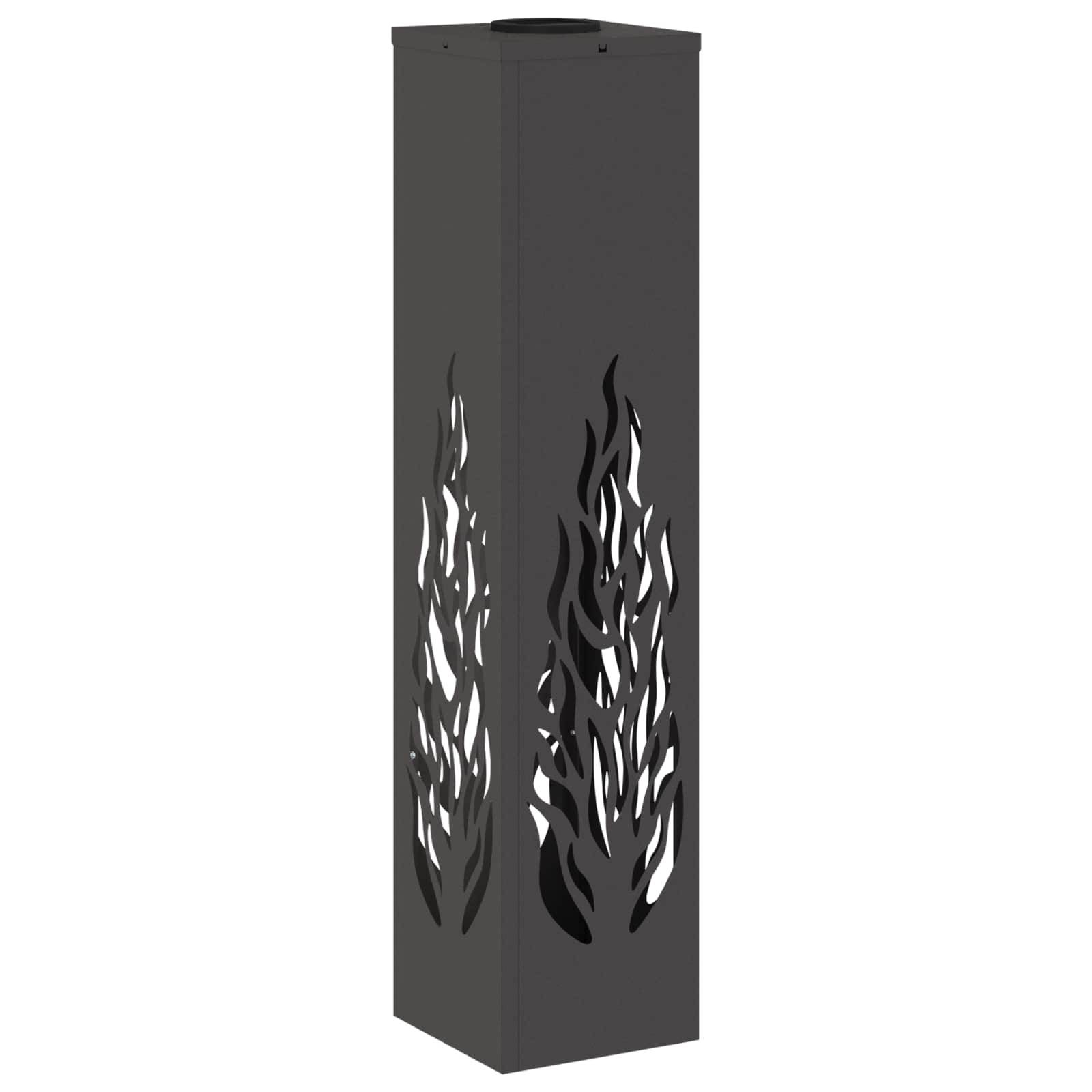 vidaXL Solar LED Weg Licht 2 pcs Schwarz Kalt gewalzter Stahl