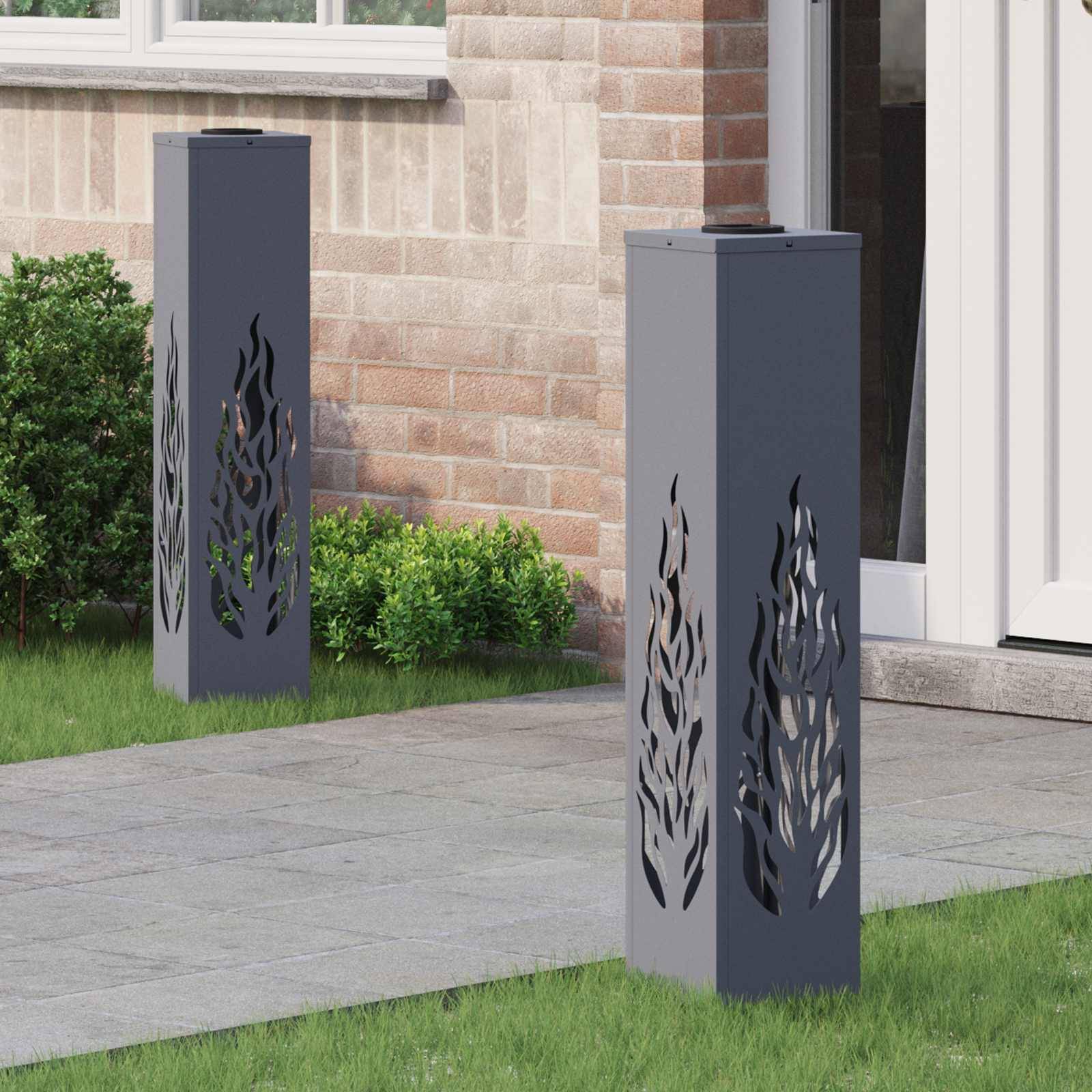 vidaXL Solar LED Weg Licht 2 pcs Anthrazit Kalt gewalzter Stahl