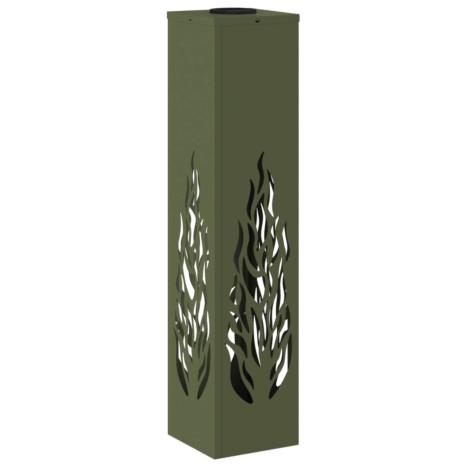 vidaXL Solar LED Weg Licht 2 pcs Olive Grün Kalt gewalzter Stahl