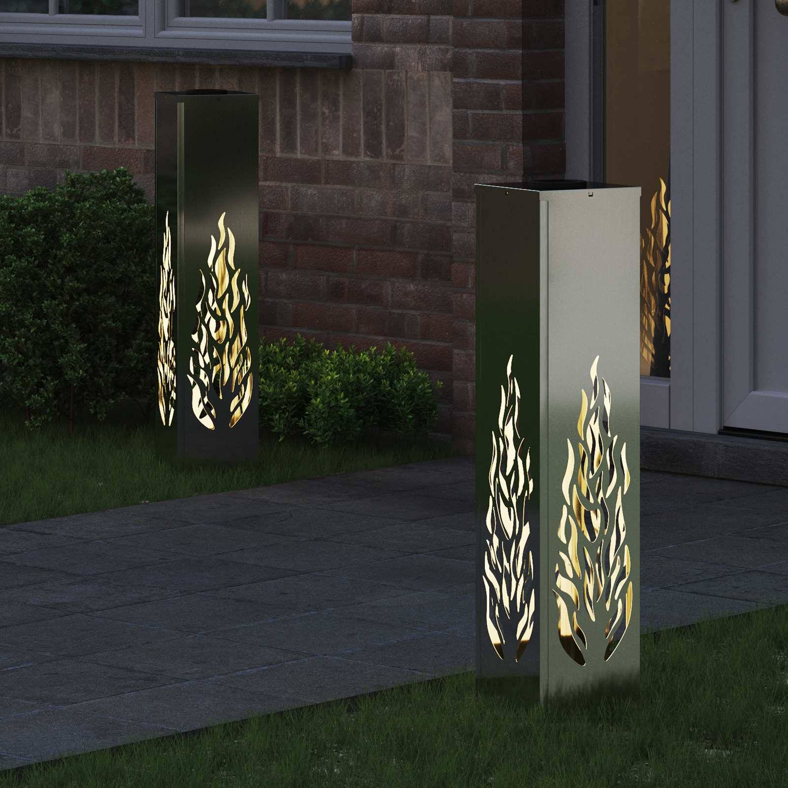 vidaXL Solar LED Weg Licht 2 pcs Silber Galvanisiertes Stahl