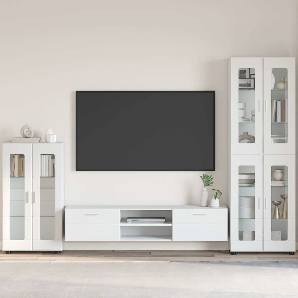 vidaXL Sideboard mit Tür FLORIN Weiß 55,5 x 29 x 100 cm Holzwerkstoff