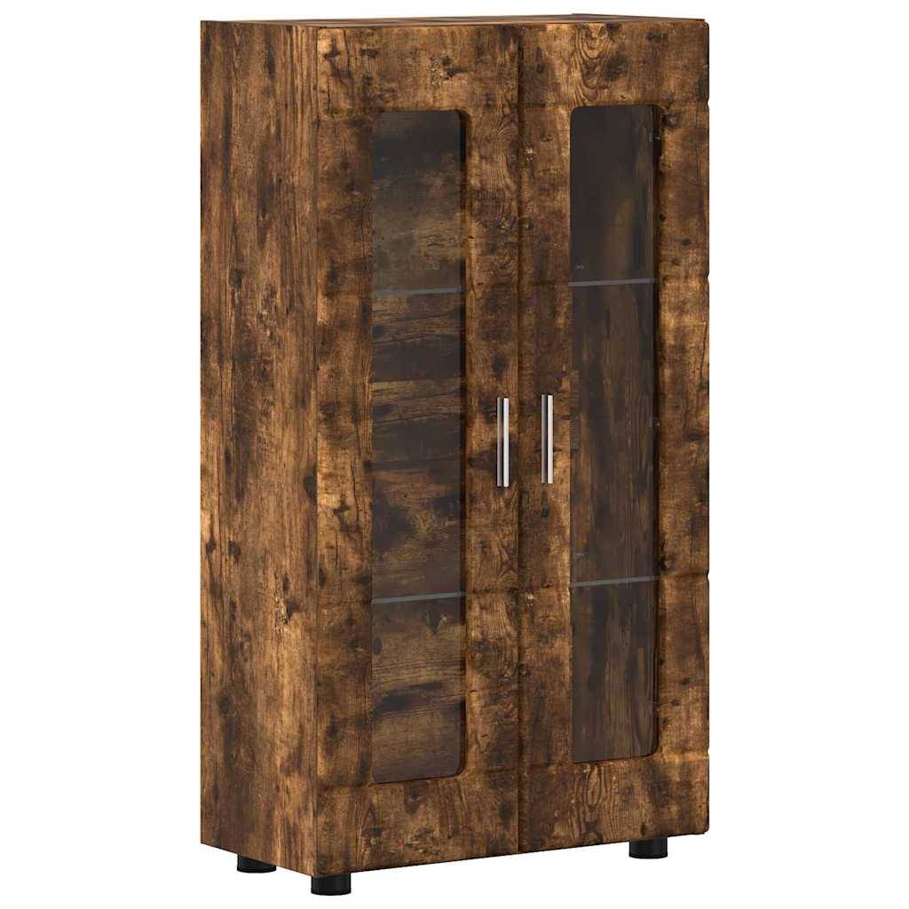 vidaXL Sideboard mit Regal FLORIN Geräucherte Eiche 55,5 x 29 x 100 cm
