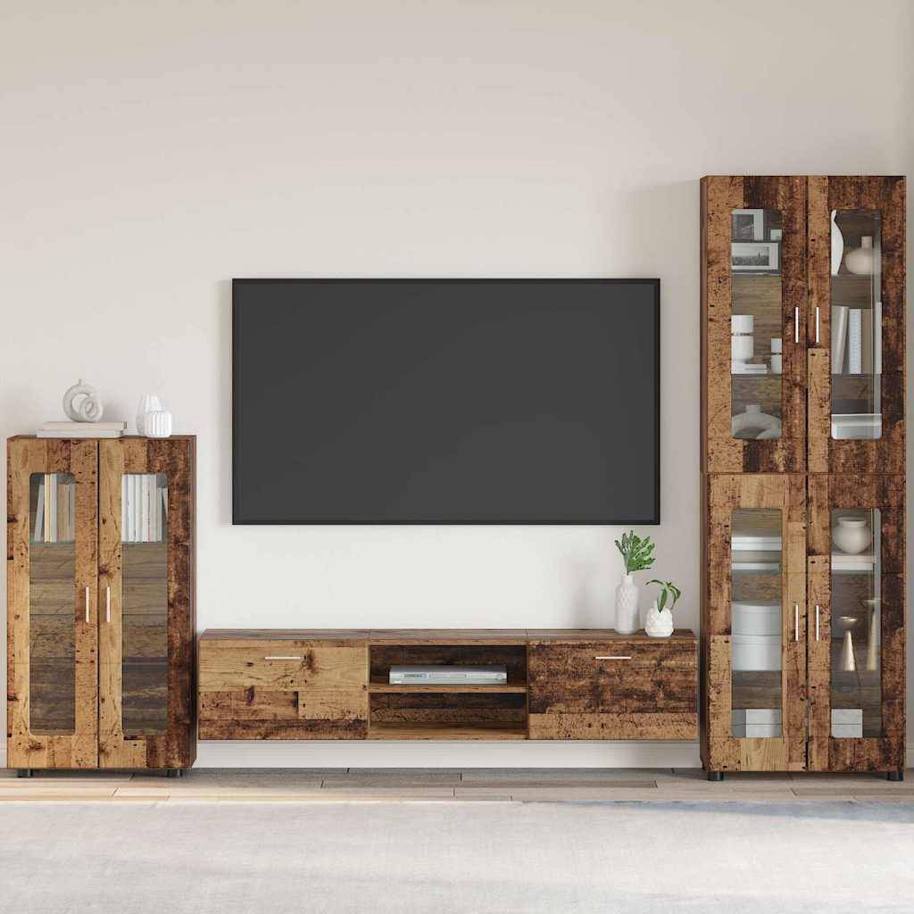vidaXL Sideboard FLORIN Altholz 55,5 x 29 x 100 cm Holzwerkstoff