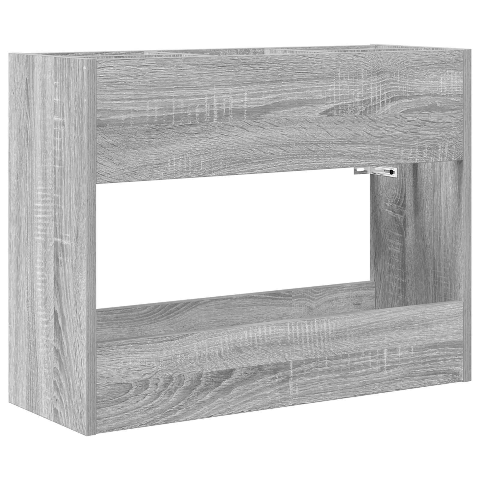 Aschgraue Wandmontierte Hänge-Badezimmerschrank mit Ablage, konzipiert für moderne minimalistische Einrichtung.
