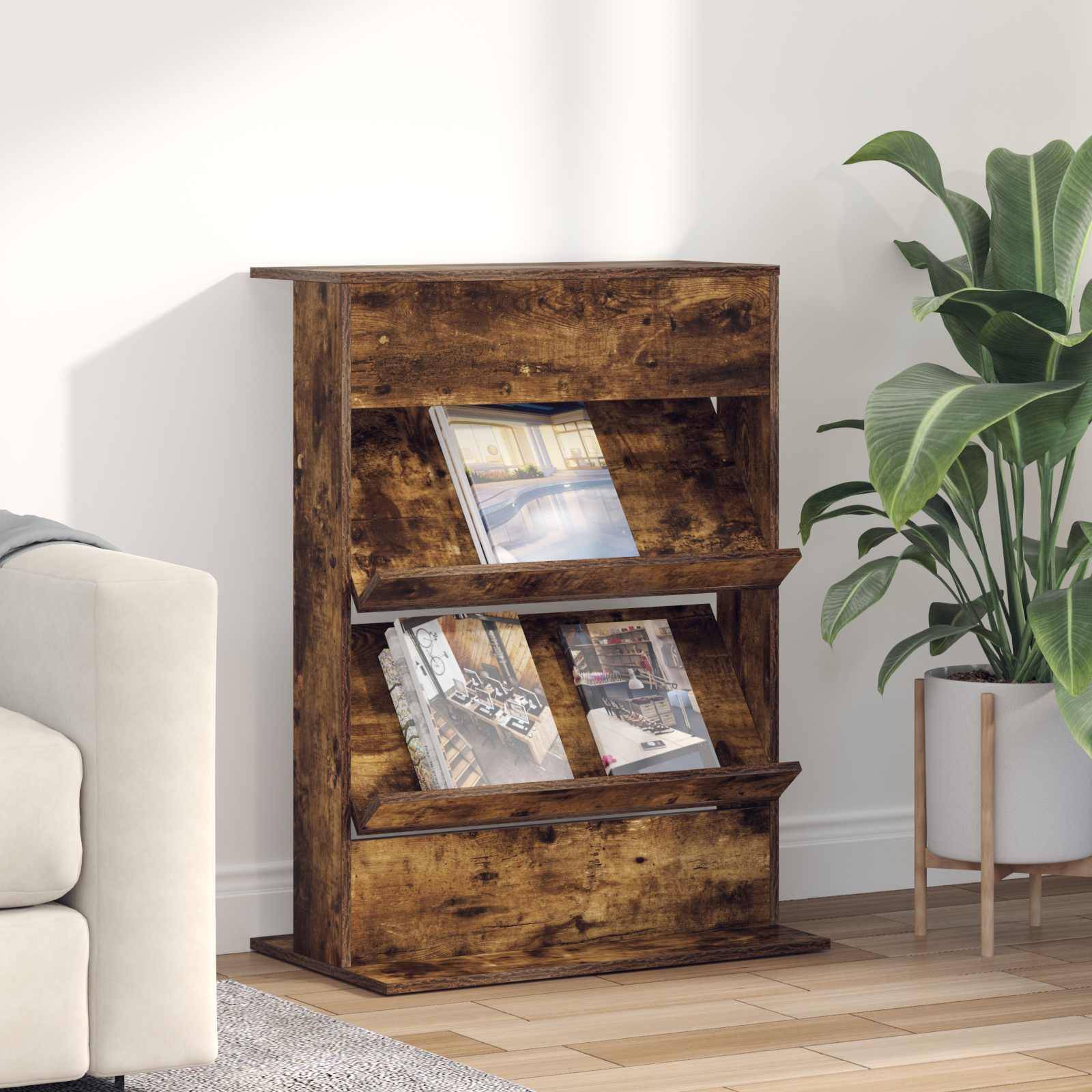 vidaXL Magazinregal Geräucherte Eiche 70 x 41 x 96 cm Holzwerkstoff