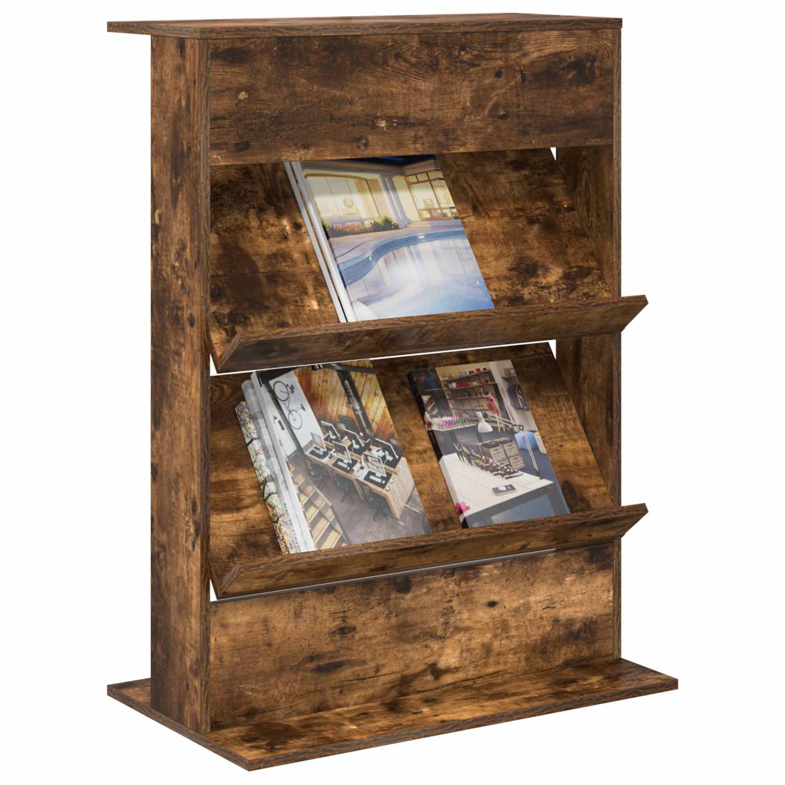 vidaXL Magazinregal Geräucherte Eiche 70 x 41 x 96 cm Holzwerkstoff