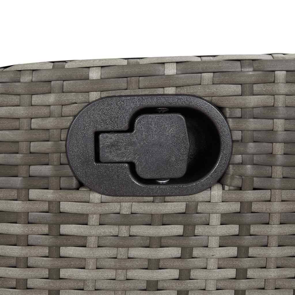 vidaXL Gartensessel mit Fußteil Verstellbar Grau Poly Rattan