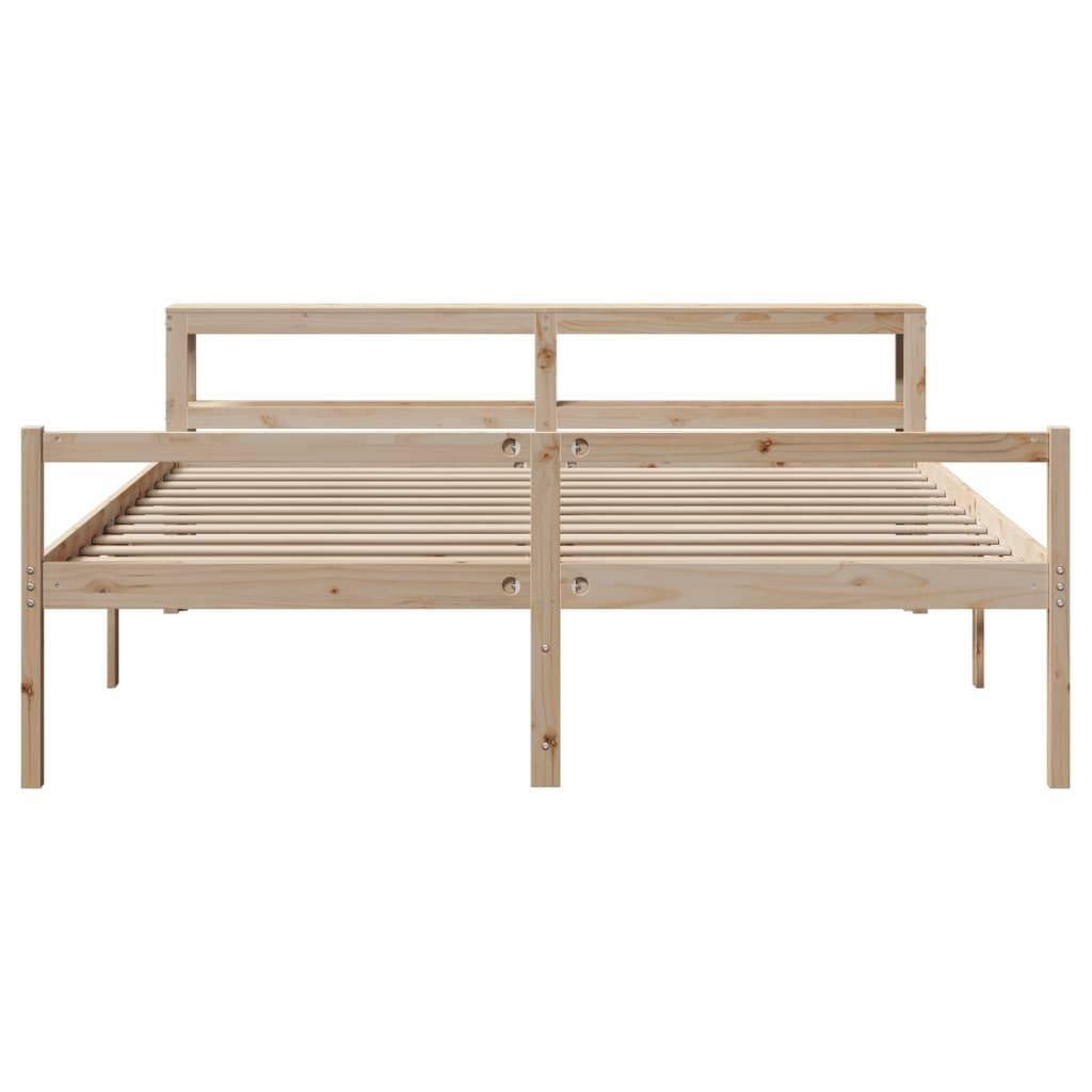 vidaXL Seniorenbett mit Kopfteil 200x200 cm Massivholz Kiefer