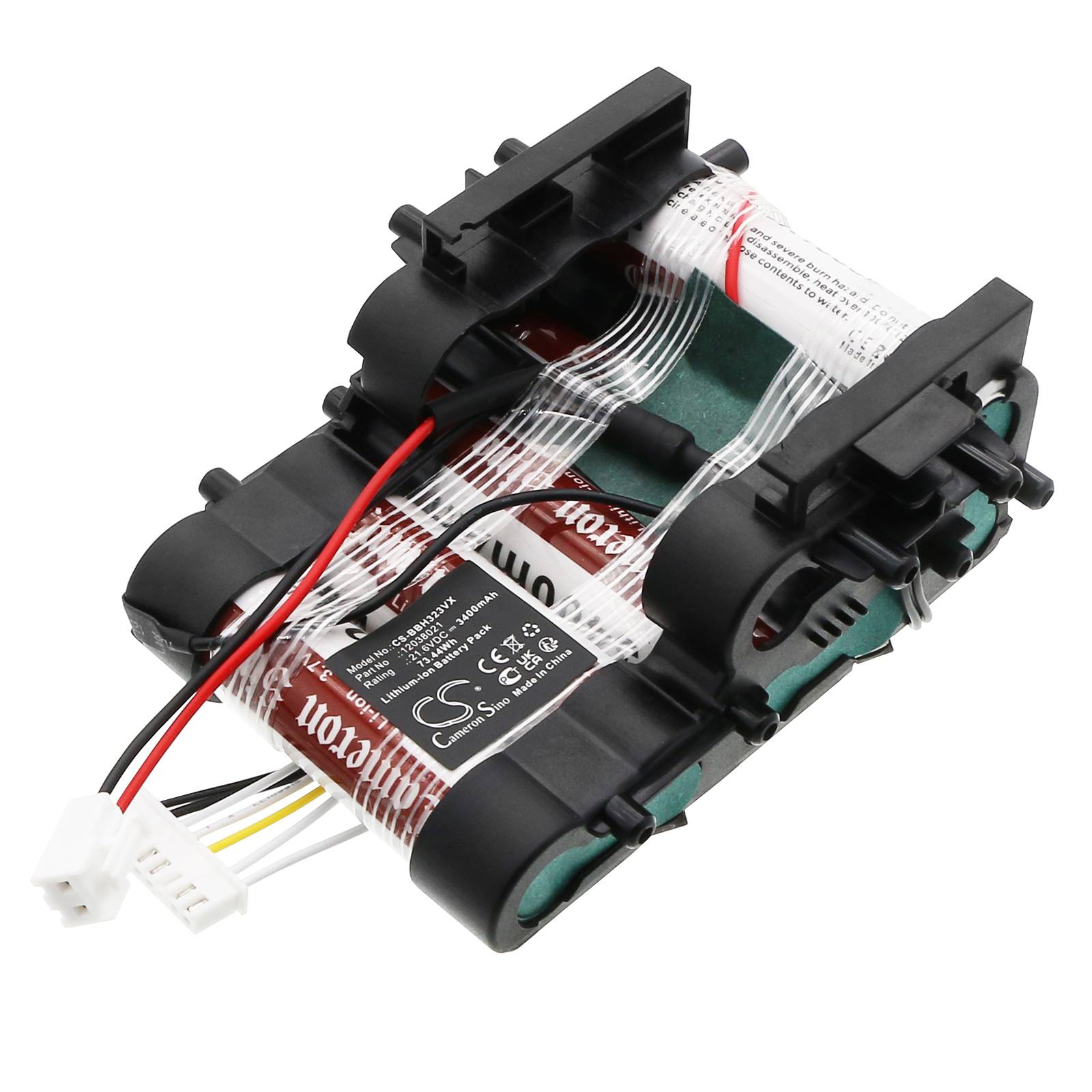 Wiederaufladbarer Akkupack mit mehreren zylindrischen Zellen und Anschlussleitungen, entwickelt für elektronische Geräte, die tragbare Stromversorgung benötigen.