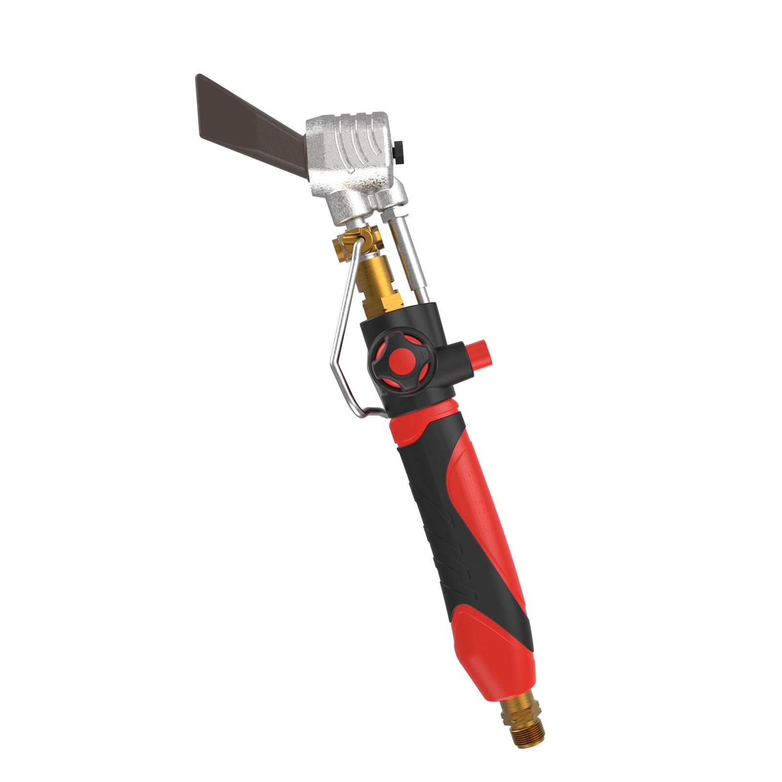 Sprühpistole in Rot und Schwarz mit verstellbarer Düse und ergonomischem Griff, entwickelt für professionelle Malerarbeiten.