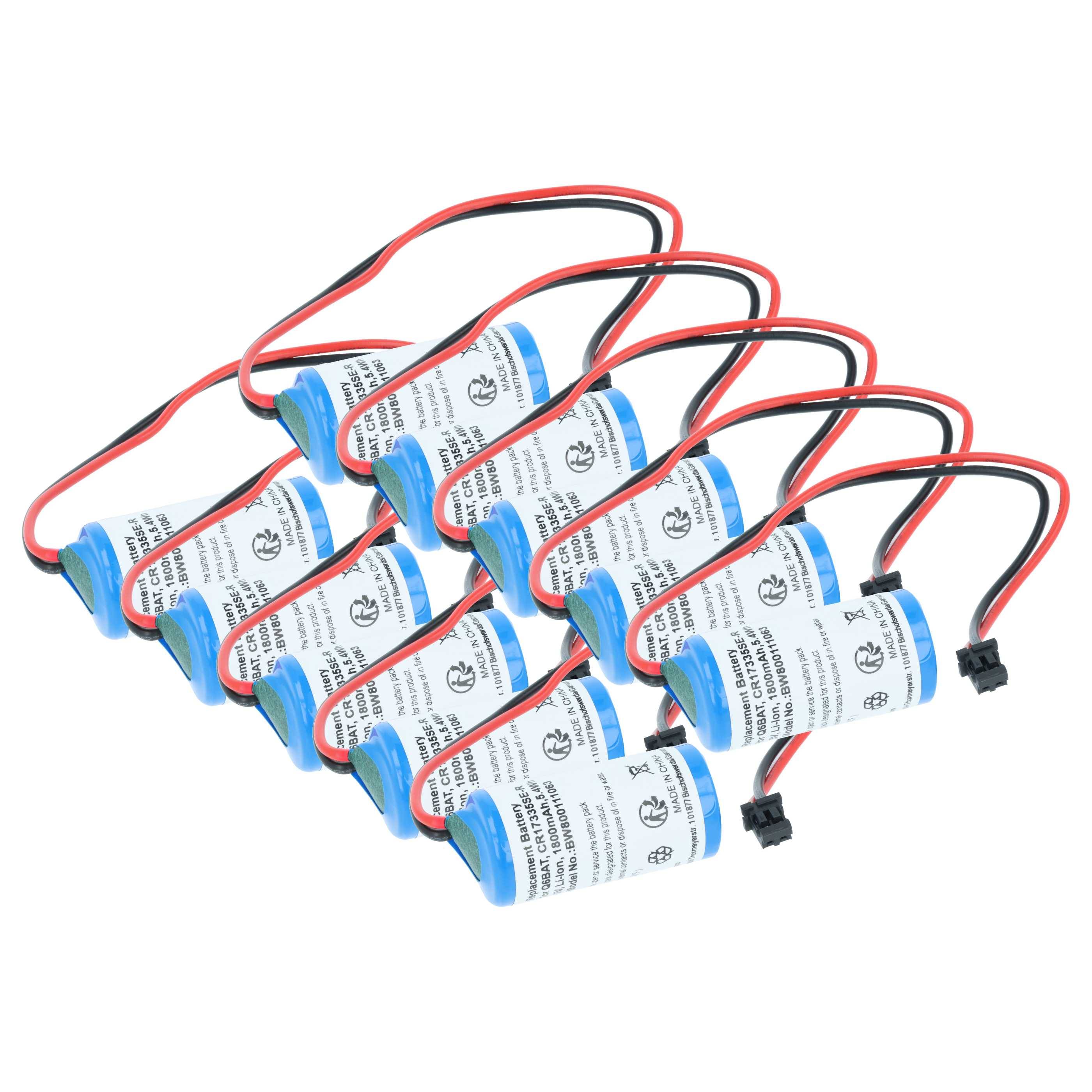 vhbw 10x Batterie kompatibel mit Mitusibishi Q25HCPU, Q25PHCPU, Q170HBATC, Q173HCPU /, Q172HCPU Steuereinheit (1800 mAh, 3 V, Li-Ion)