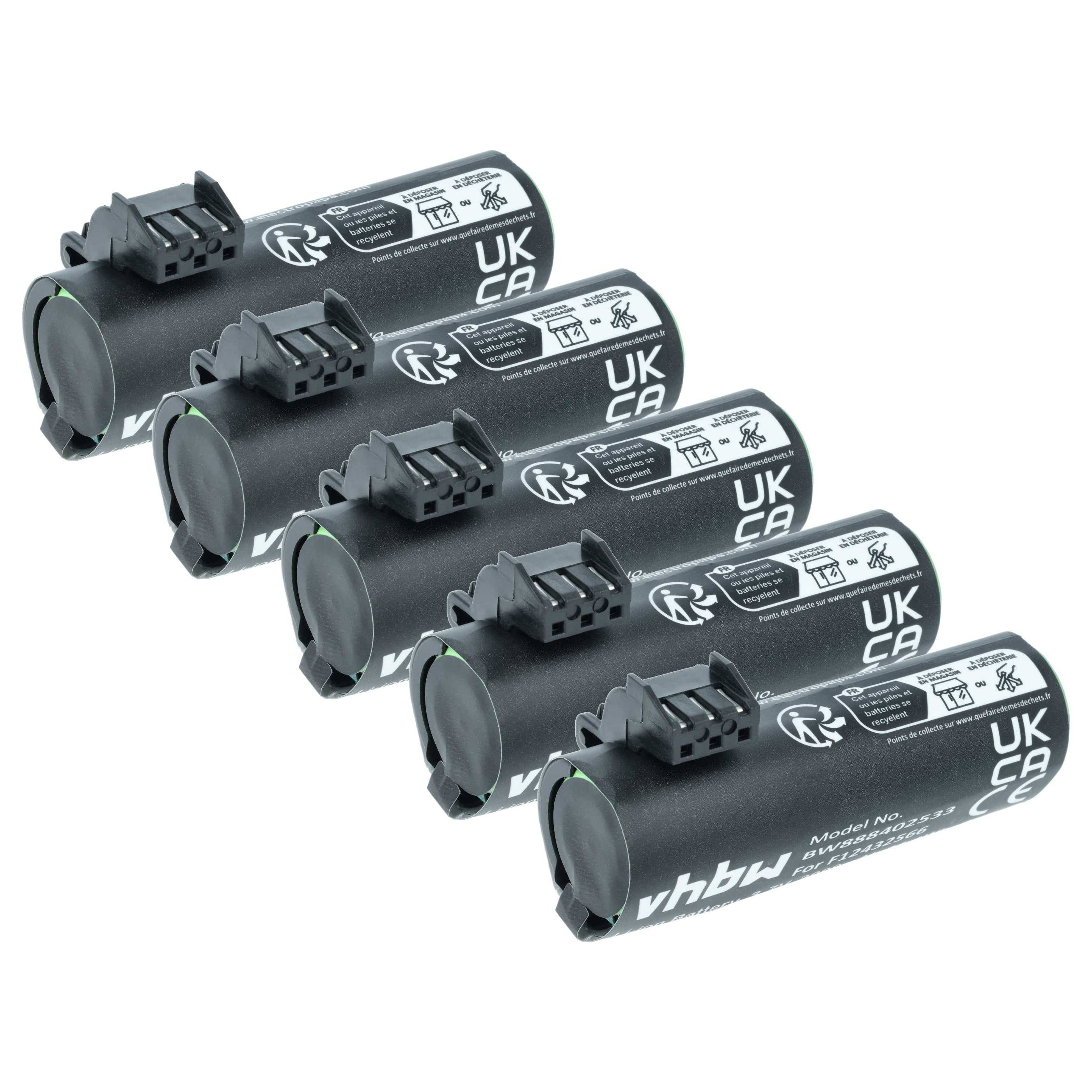 vhbw 5x Akku Ersatz für Ingenico F12432566, F26402376 für Barcodescanner POS (3000 mAh, 3,7 V, Li-Ion)