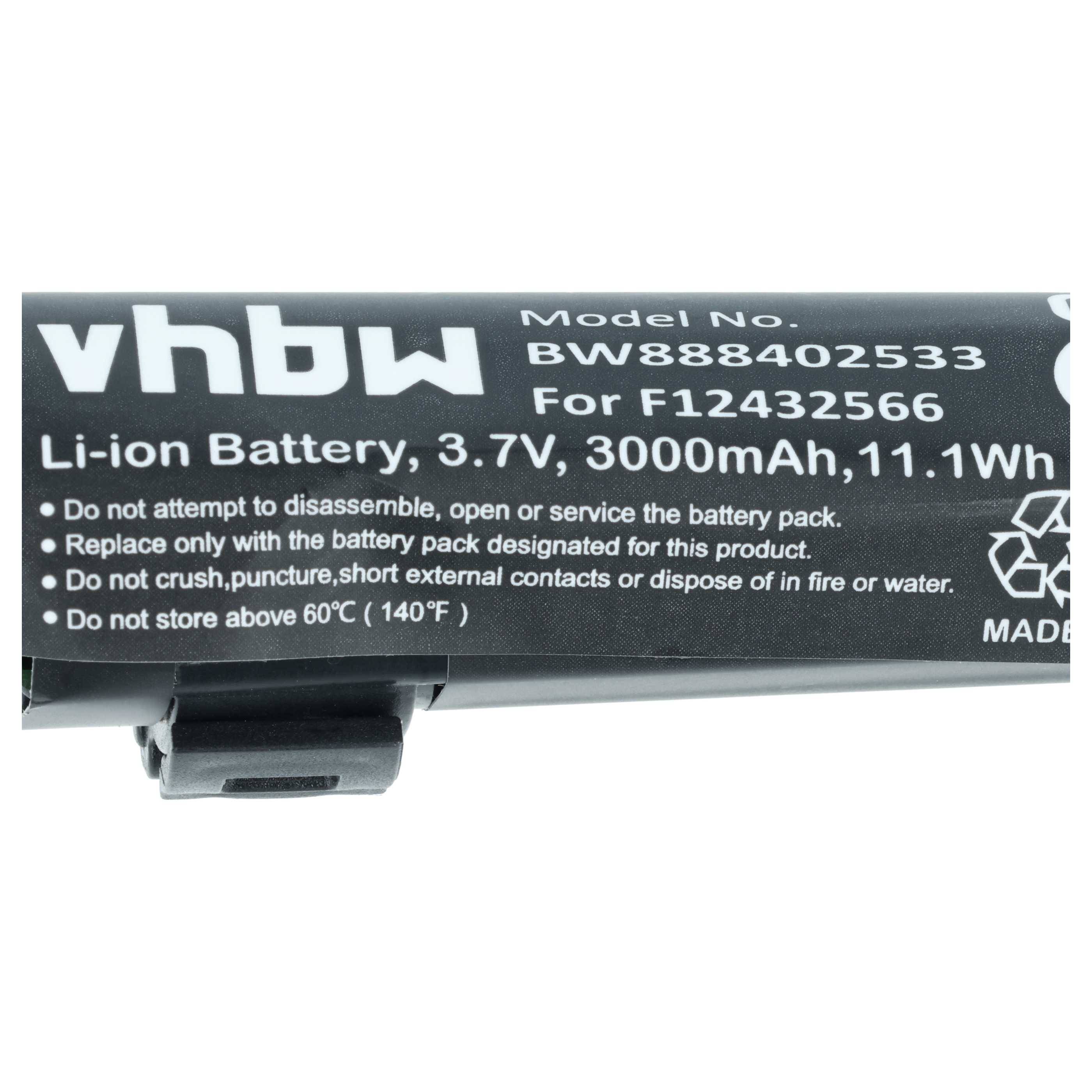 vhbw 5x Akku Ersatz für Ingenico F12432566, F26402376 für Barcodescanner POS (3000 mAh, 3,7 V, Li-Ion)