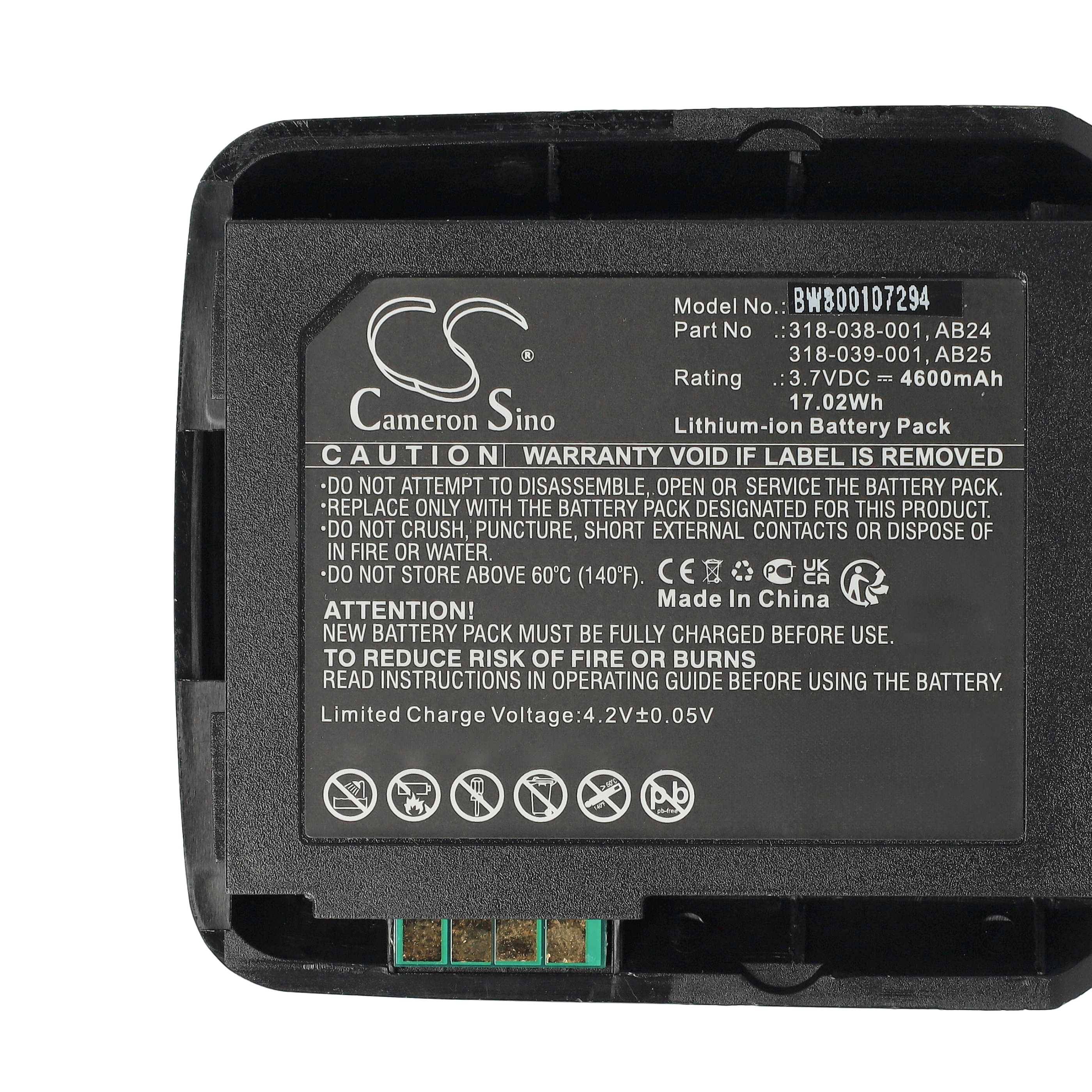 Akkupack-Etikett mit Modellnummer BW00107294, 3,7V, mit Sicherheits- und Garantiehinweisen und einer begrenzten Ladezyklusanzahl von 500 Mal.