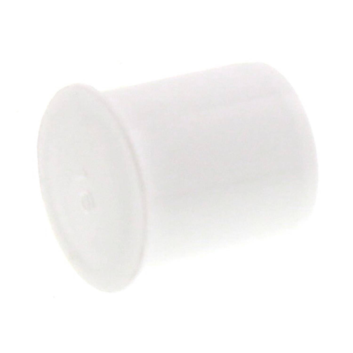 Ein transluzenter, zylindrischer Behälter mit einer flachen Ober- und Unterseite, der wahrscheinlich zur Aufbewahrung dient.