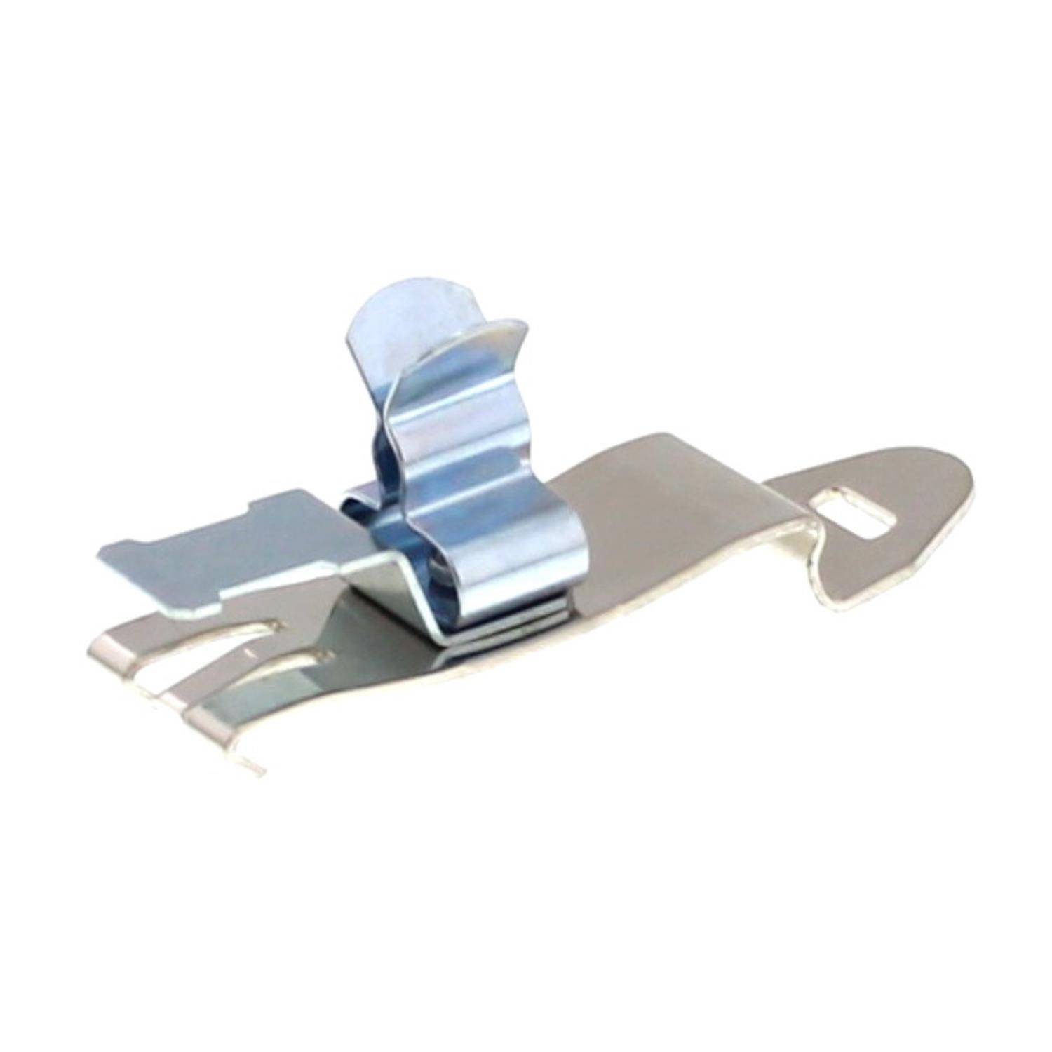 Ein Metallordner-Clip mit flacher Basis, der zum Befestigen und Organisieren von Papieren oder Dokumenten verwendet wird.