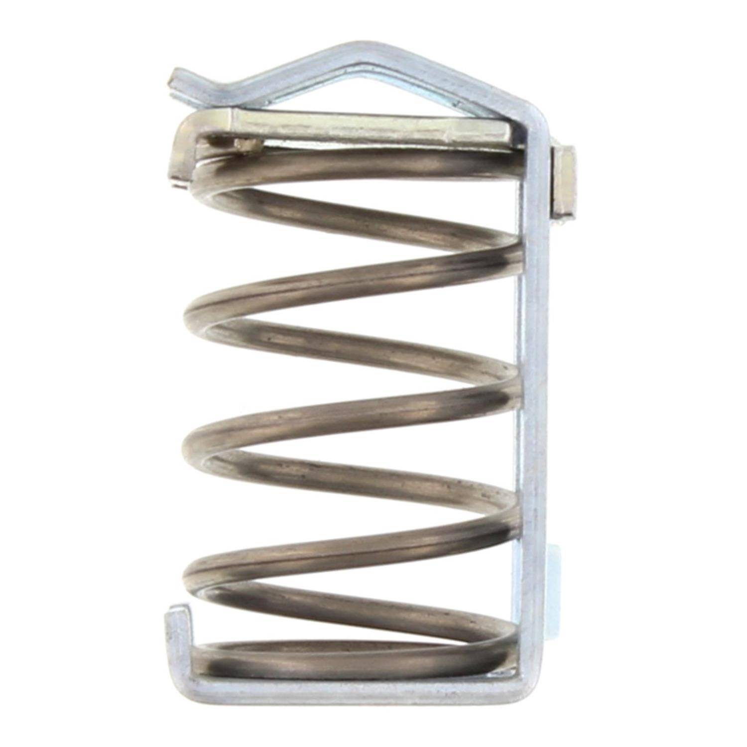Eine Metallfederklammer mit einer gewickelten Konstruktion ist vertikal positioniert und zeigt ihre kompakte und funktionale Struktur.