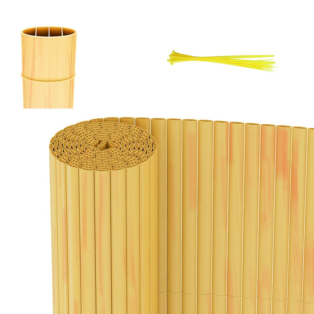 Ein Bündel ungekochter Spaghetti steht aufrecht, mit einer kleinen Seitenansicht, die Querschnitte zeigt. Einige Spaghetti-Stränge liegen horizontal darüber.
