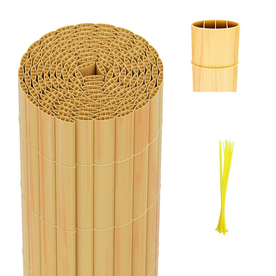 Ein großes zylindrisches Bündel roher Spaghetti ist zu sehen, mit einem kleineren Bündel und einzelnen Strängen rechts zum Größenvergleich.