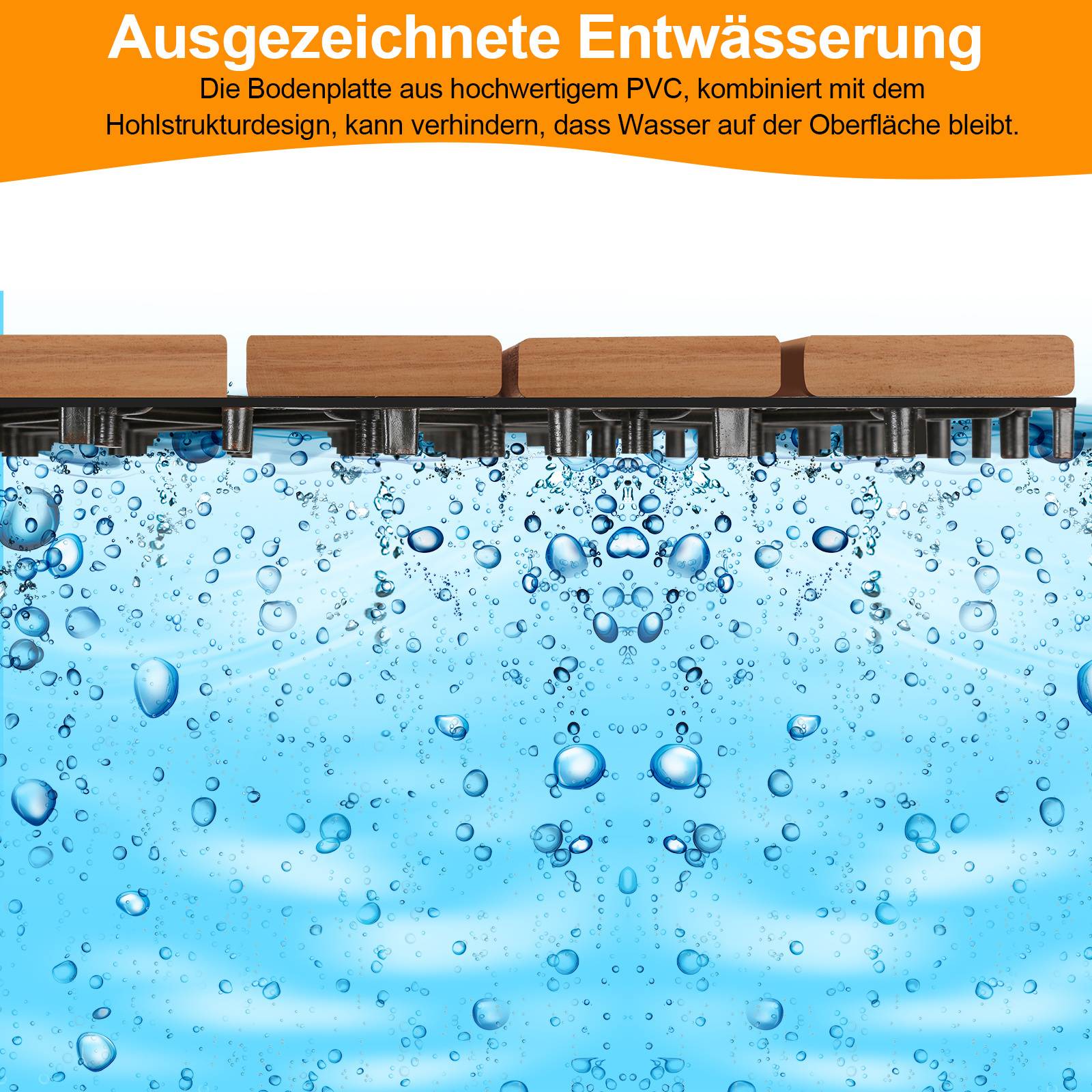 Hervorragende Entwässerung