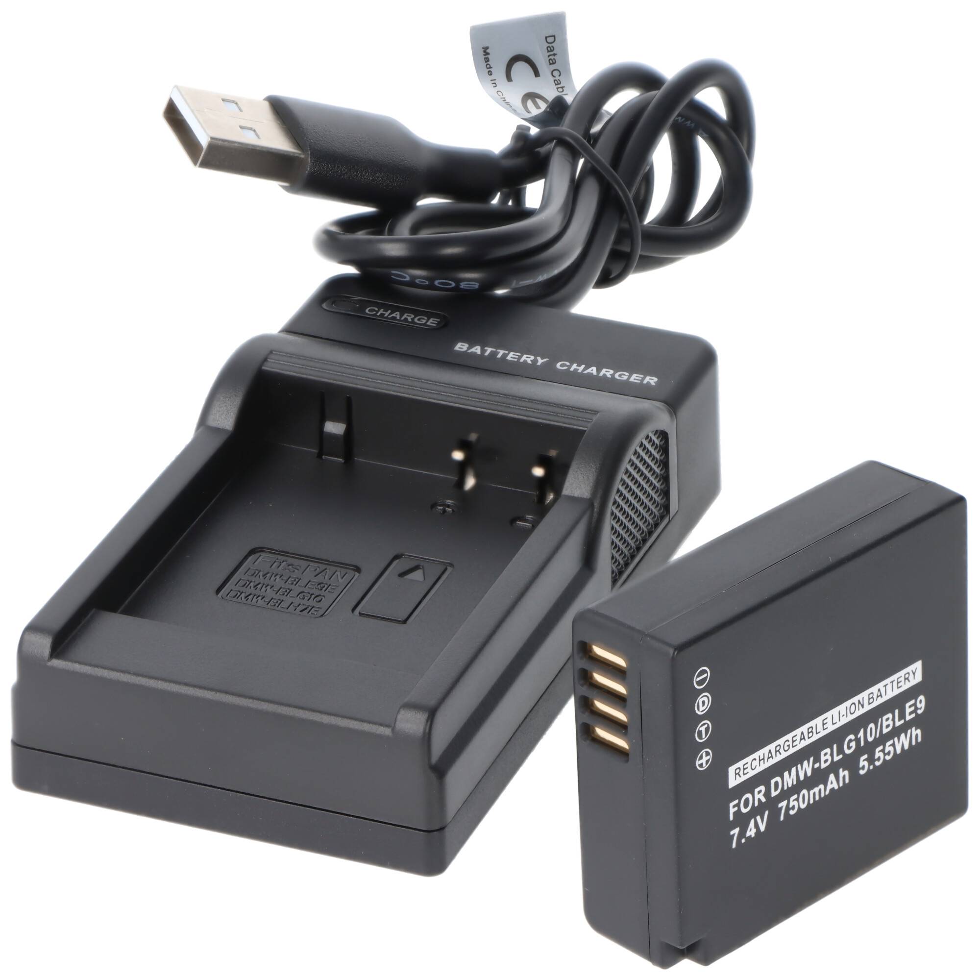 Akku und Ladegerät Powerset kompatibel für Panasonic DMW-BLG10, DMW-BLE9, DMW-BLH7E