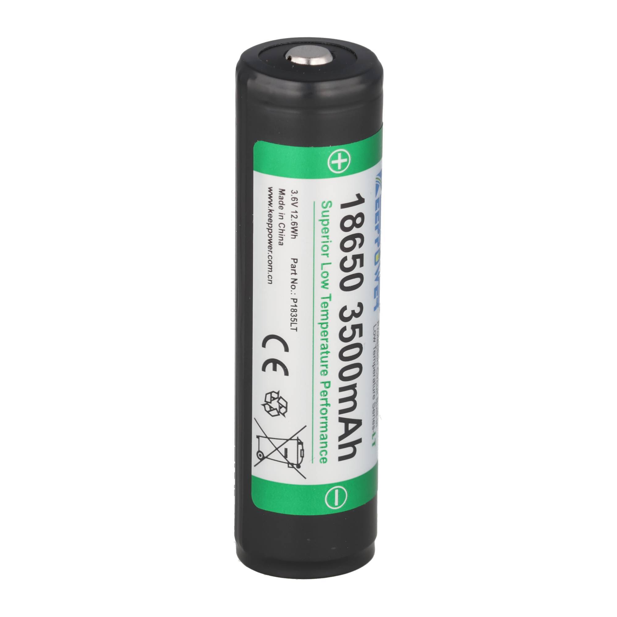 18650 Li-Ion-Akku 3500mAh Low Temperature 3,7V, 69,2x18,6mm, geschützt P1835LT