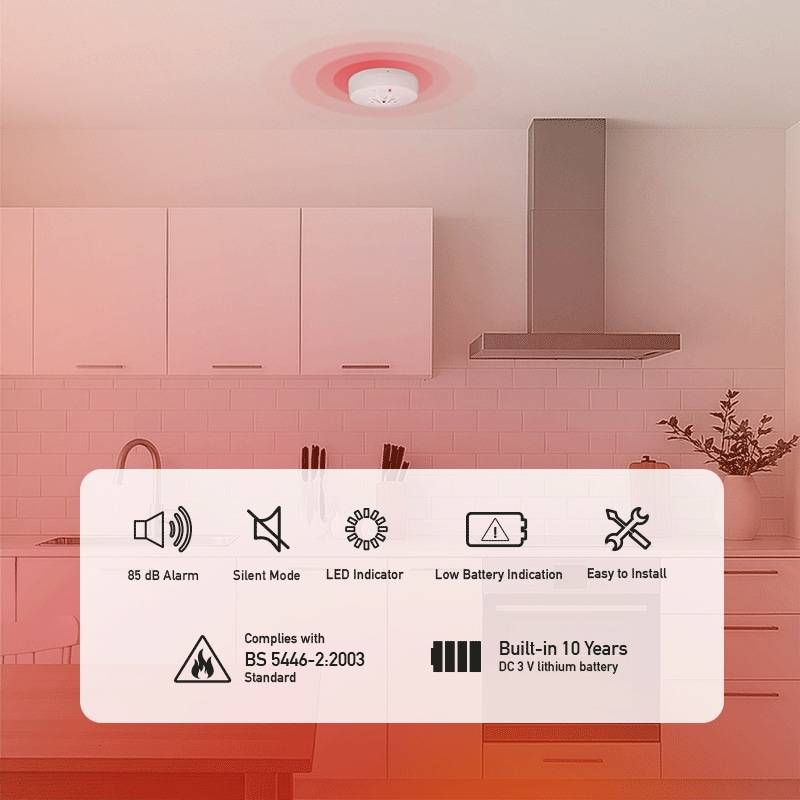 LOGILINK Hitzemelder SC0232, Klasse A1, 85 dB-Alarm, akustisch/optisch, weiß