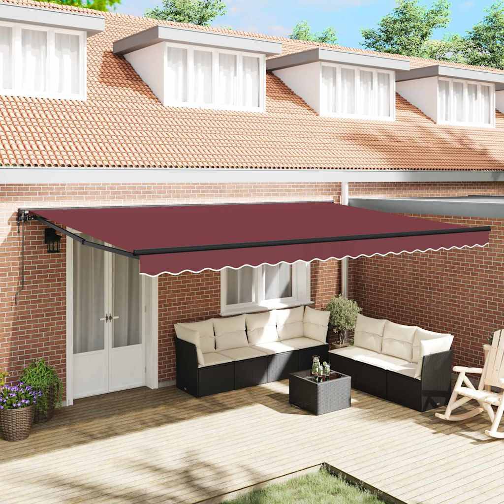 vidaXL Markisenrahmen Bordeauxrot 500 x 300 cm