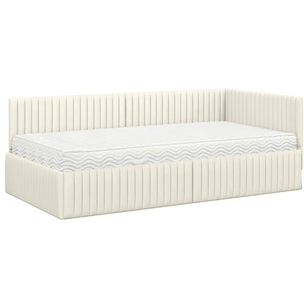 Ein beiger gepolsterter Tagesbett mit Steppnähten, ausgestattet mit einer Rückenlehne und seitlichen Armlehnen. Das Bett wird ohne Bettwäsche oder Dekoration präsentiert.