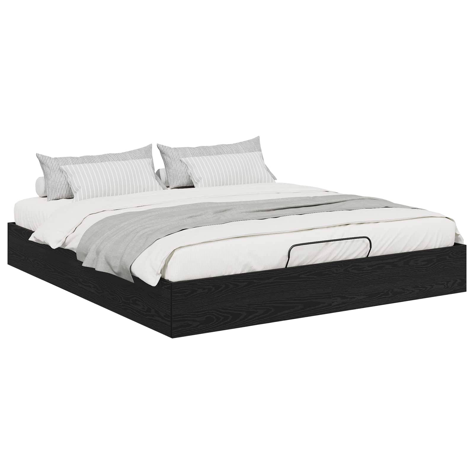 vidaXL Ottoman Bettgestell Schwarze Eiche 203 x 160 x 25 cm