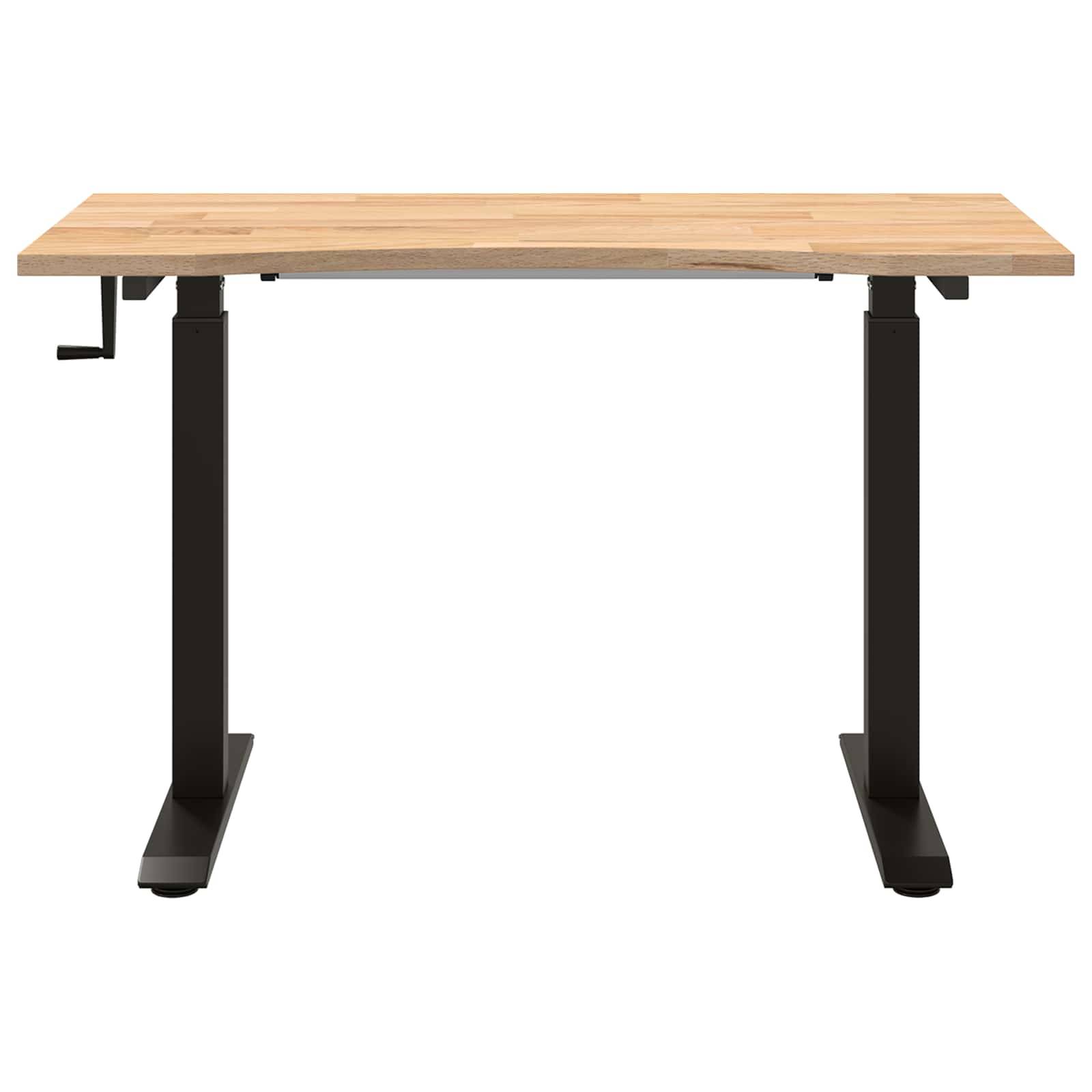 vidaXL Schreibtisch Schwarz und Natur 120 x 60 cm Massivholz Eiche