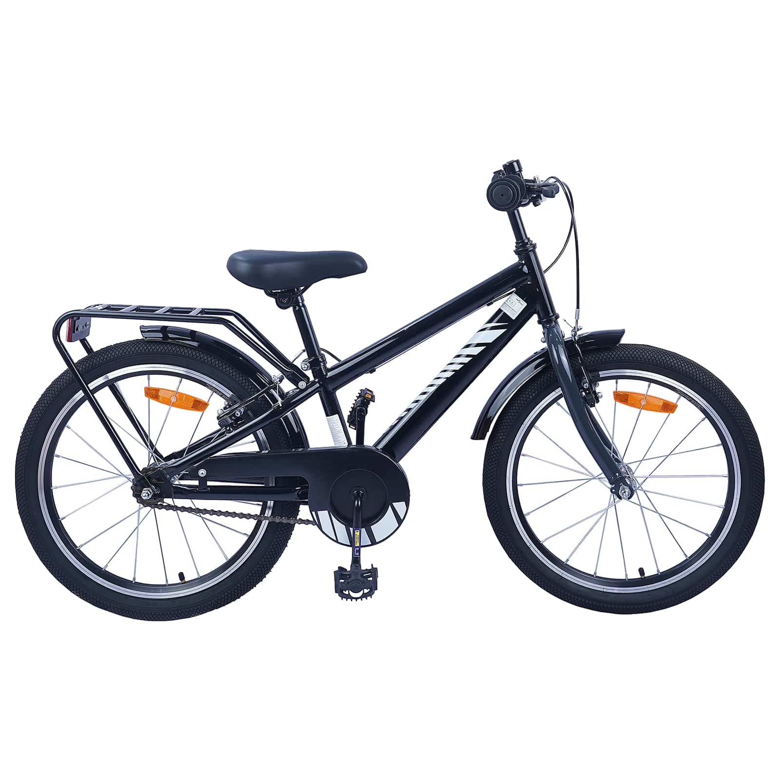 vidaXL Kinderfahrrad 18 Zoll für 5-7 Jahre alt Schwarz