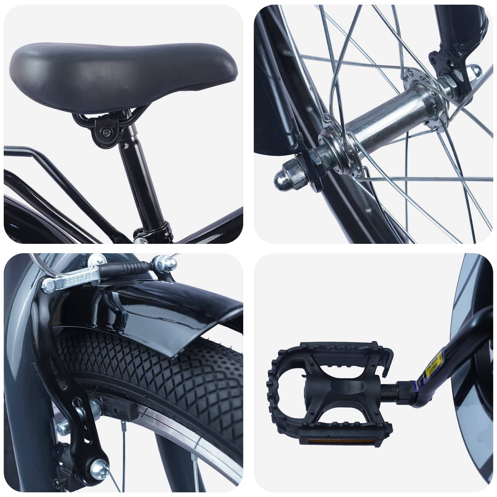 vidaXL Kinderfahrrad 20 Zoll für 6-11 Jahre alt Schwarz