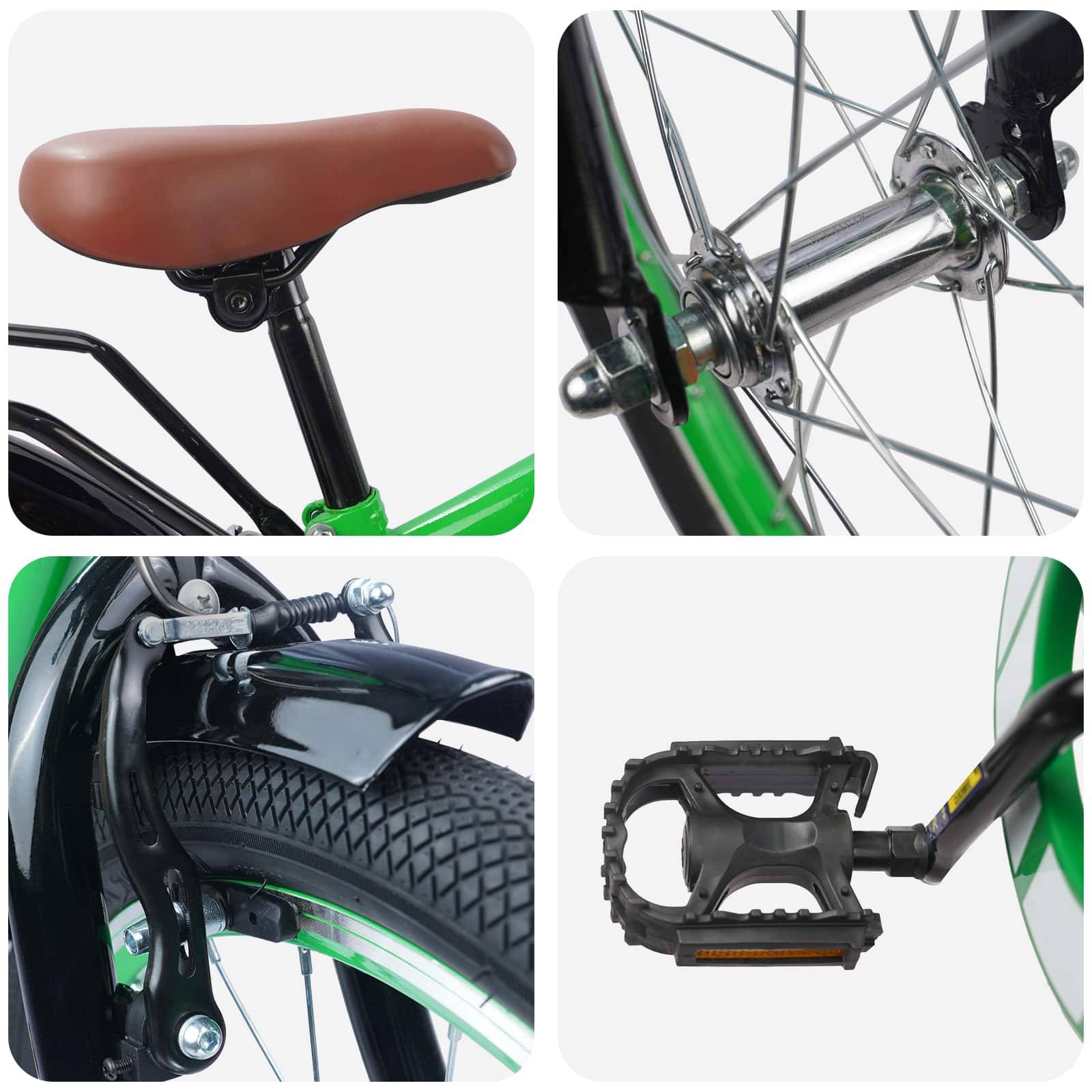 vidaXL Kinderfahrrad 18 Zoll für 5-7 Jahre alt Grün