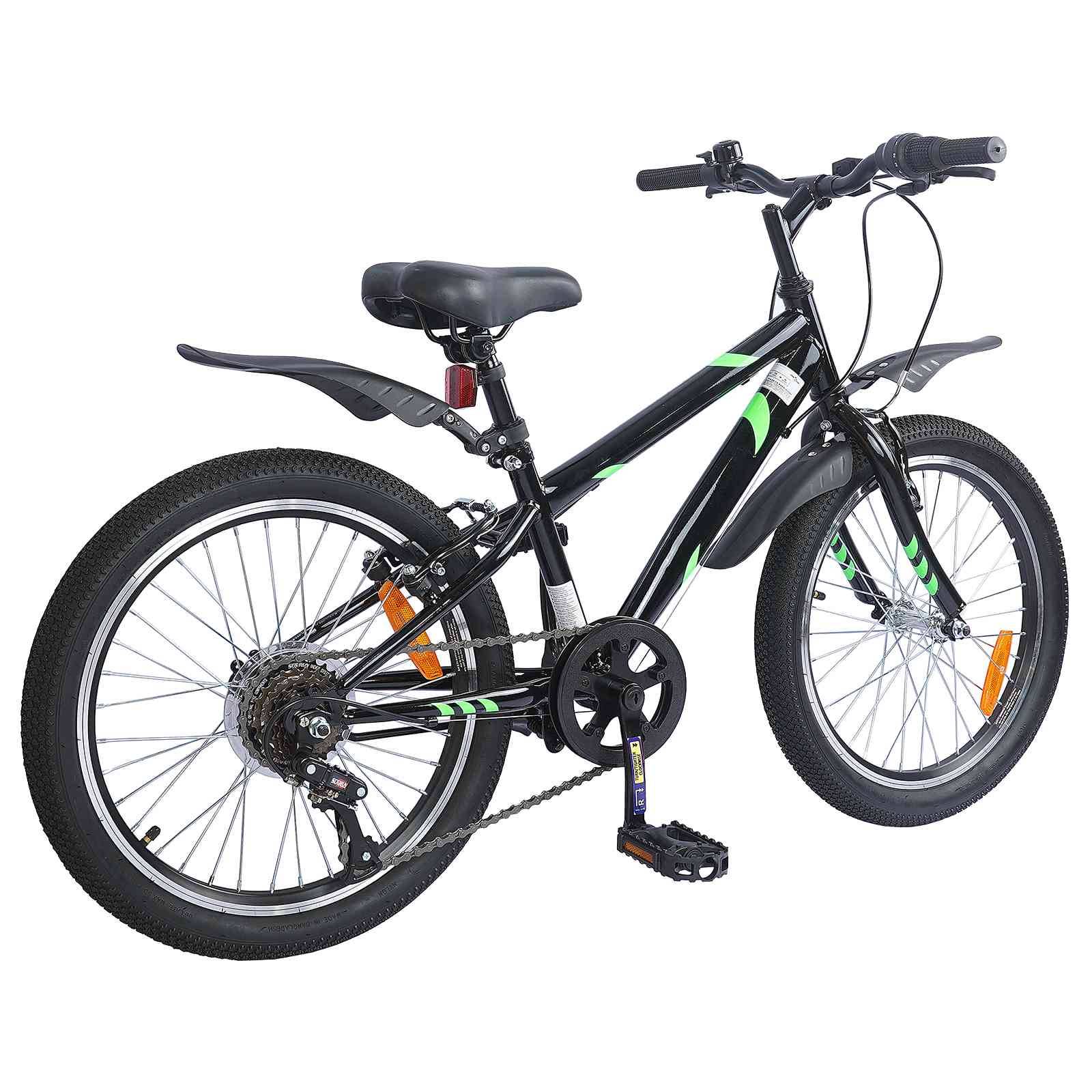 vidaXL Kinderfahrrad 24 Zoll 6-Speed für 8-12 Jahre alt Schwarz