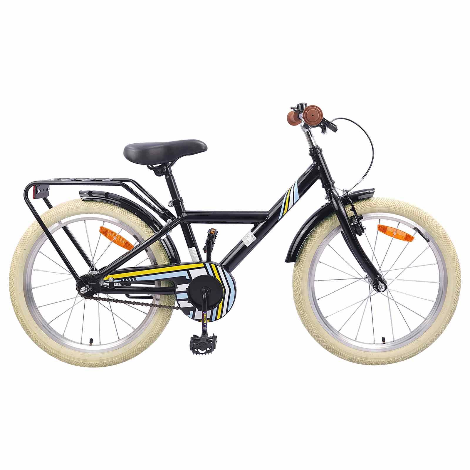 vidaXL Kinderfahrrad 20 Zoll für 6-11 Jahre alt Schwarz