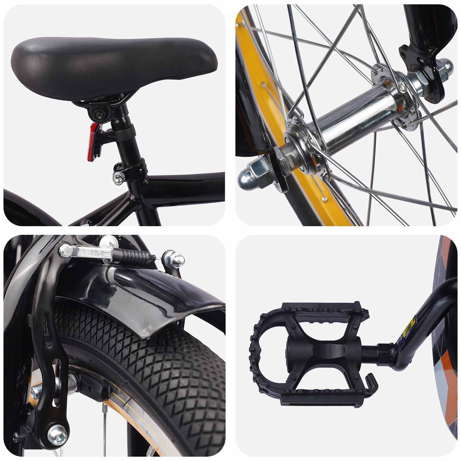 vidaXL Kinderfahrrad 18 Zoll für 5-7 Jahre alt Schwarz