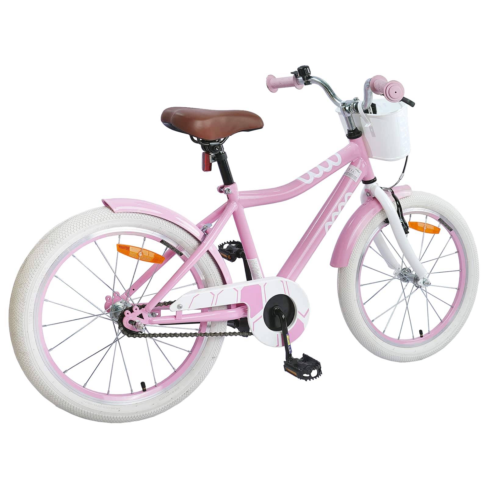vidaXL Kinderfahrrad 18 Zoll für 5-7 Jahre alt Hellrosa