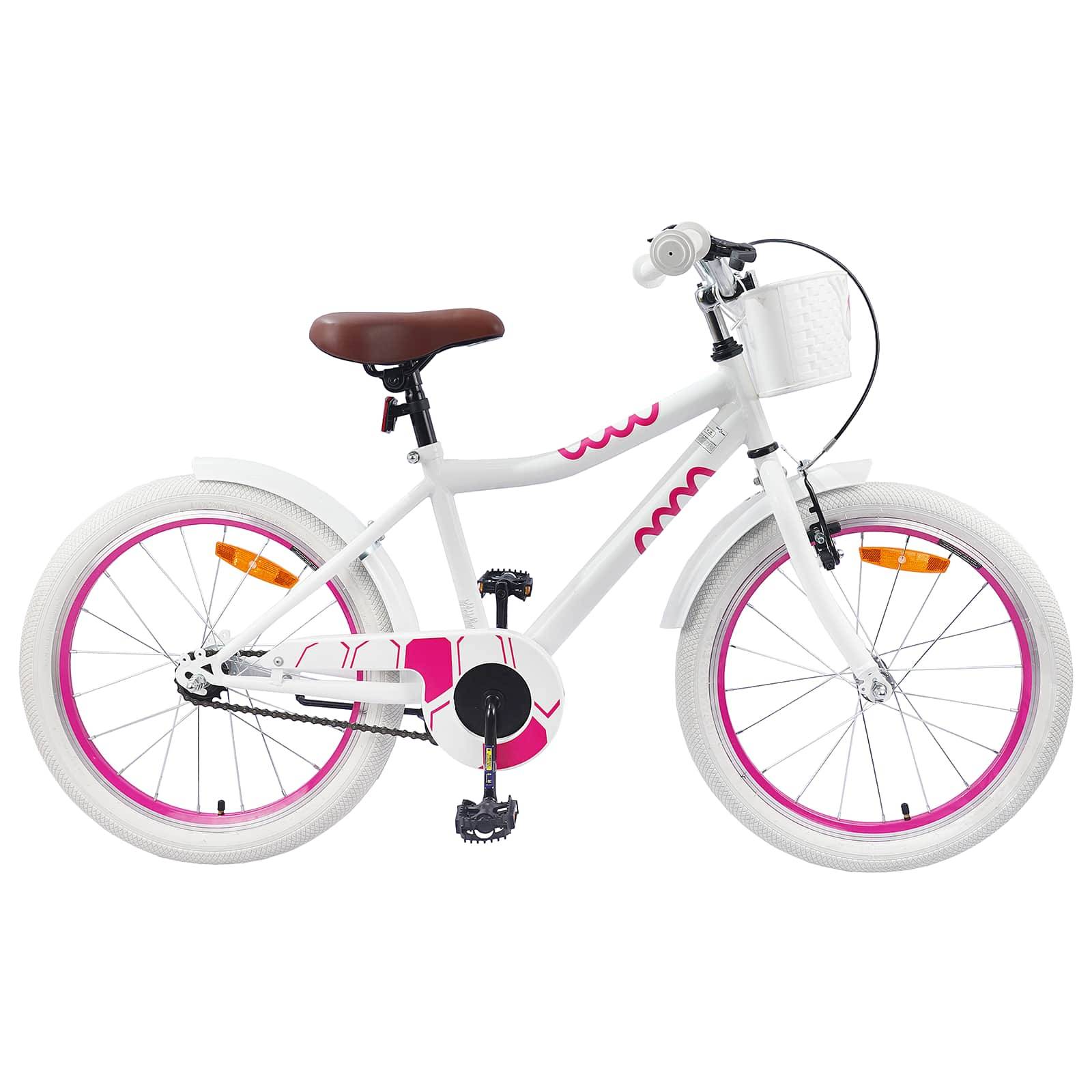 vidaXL Kinderfahrrad 18 Zoll für 5-7 Jahre alt Weiß