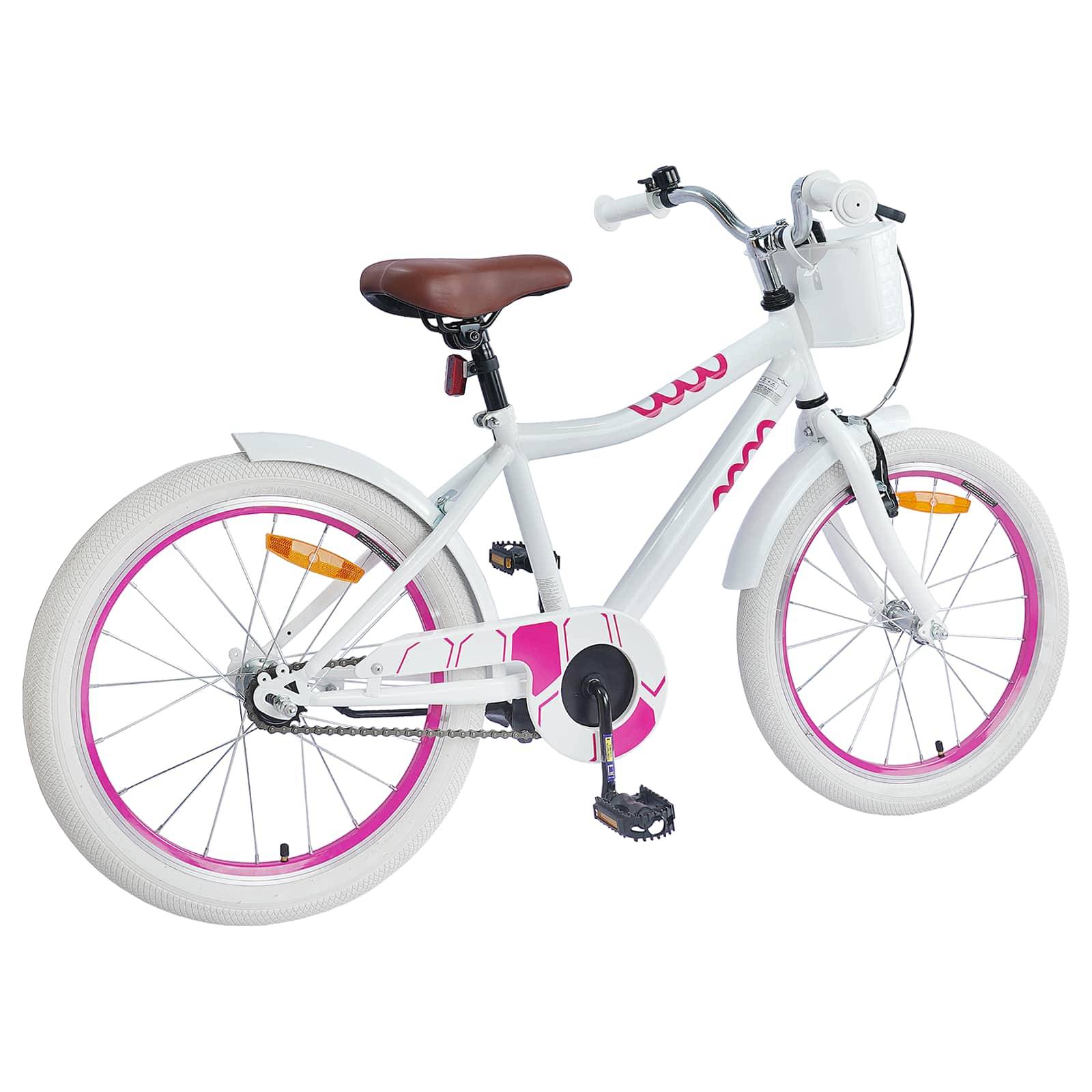 vidaXL Kinderfahrrad 18 Zoll für 5-7 Jahre alt Weiß
