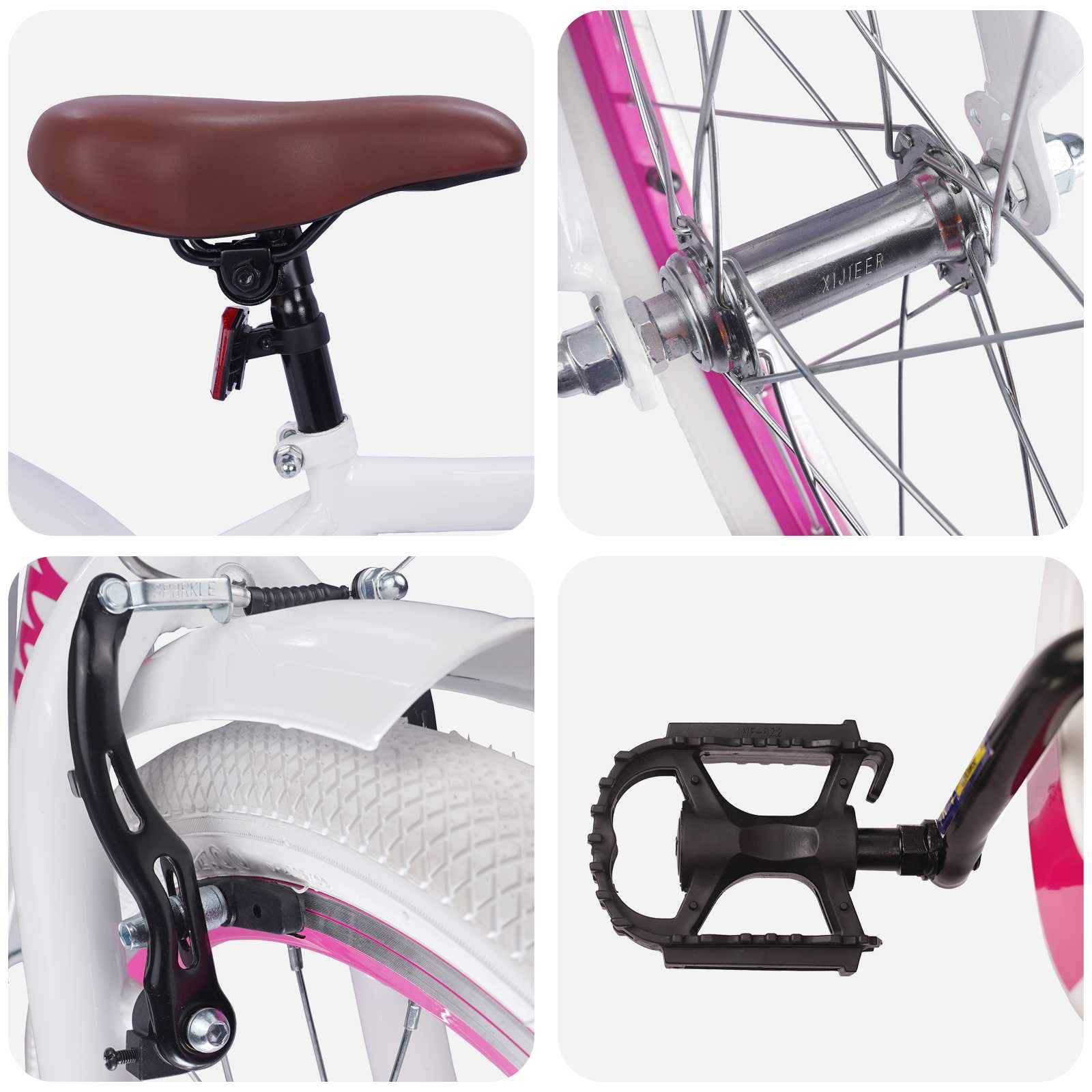 vidaXL Kinderfahrrad 18 Zoll für 5-7 Jahre alt Weiß
