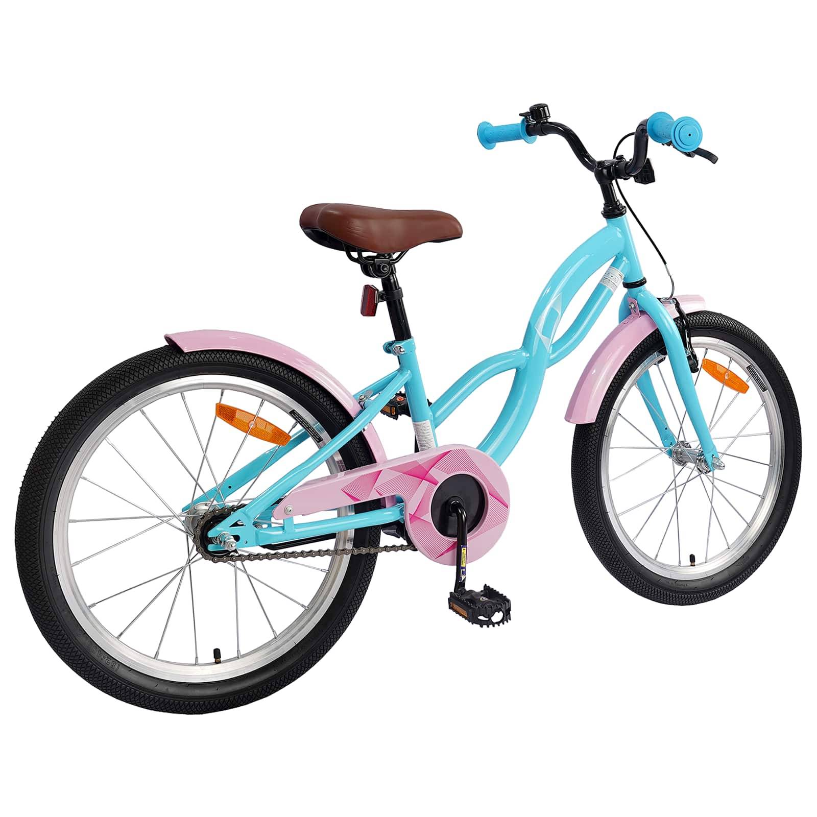 vidaXL Kinderfahrrad 18 Zoll für 5-7 Jahre alt Himmelblau
