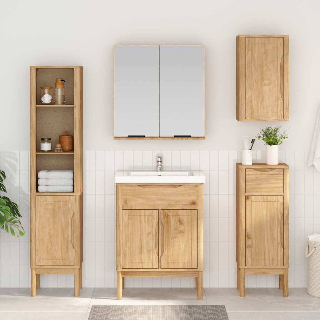 vidaXL Badezimmerschrank mit Regal FLORO Wachsbraun 35 x 30 x 90 cm