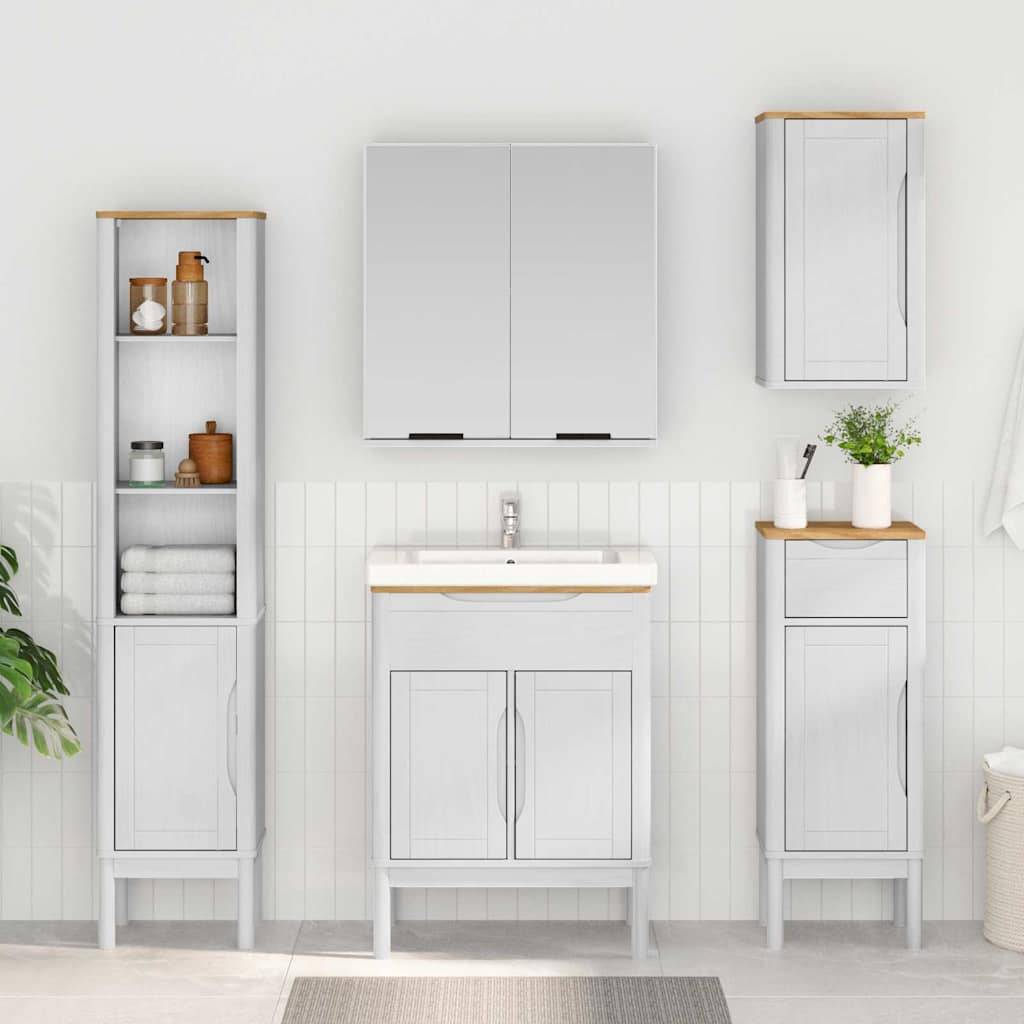 vidaXL Waschbeckenschrank mit Regal mit Tür FLORO Weiß 60 x 40 x 80 cm