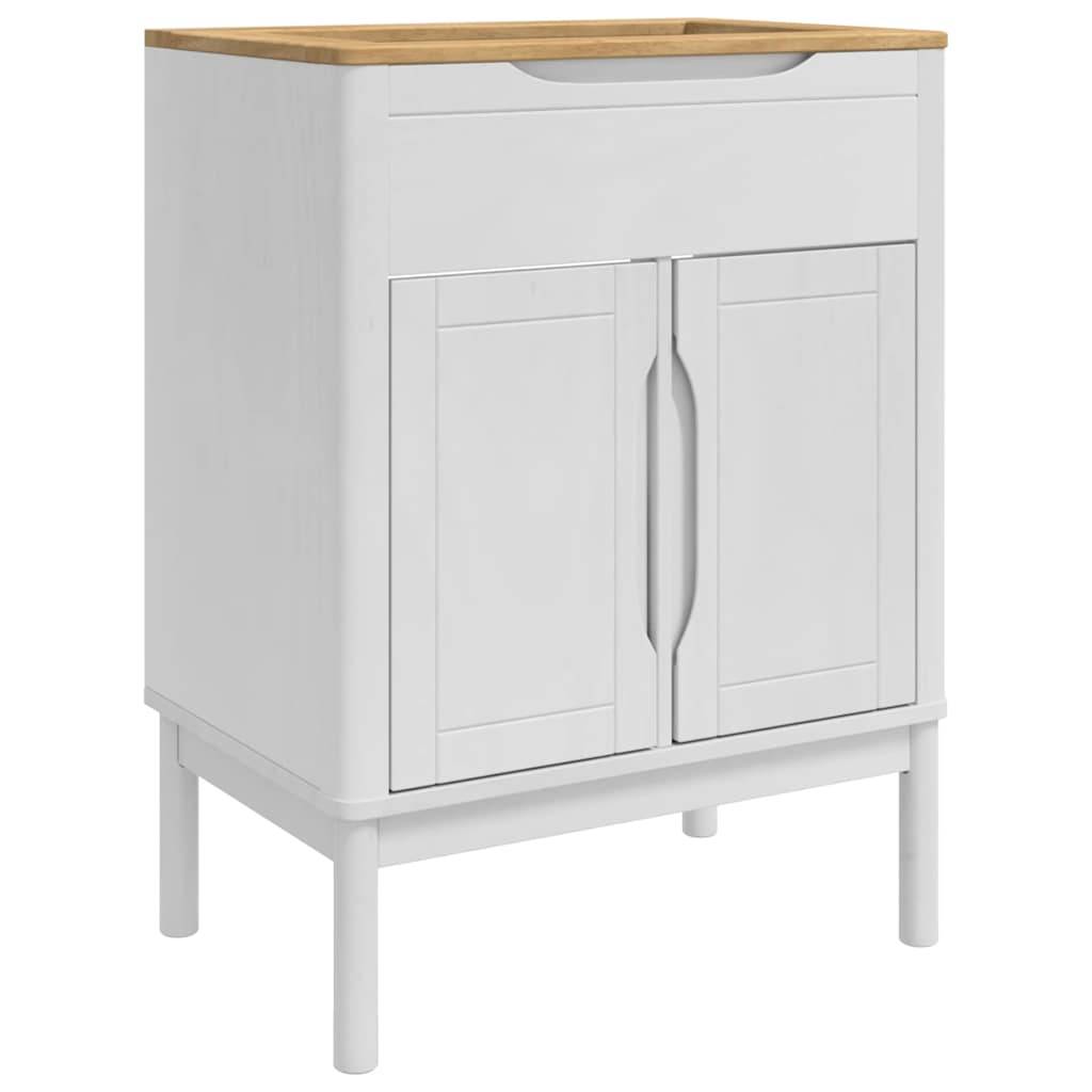 vidaXL Waschbeckenschrank mit Regal mit Tür FLORO Weiß 60 x 40 x 80 cm