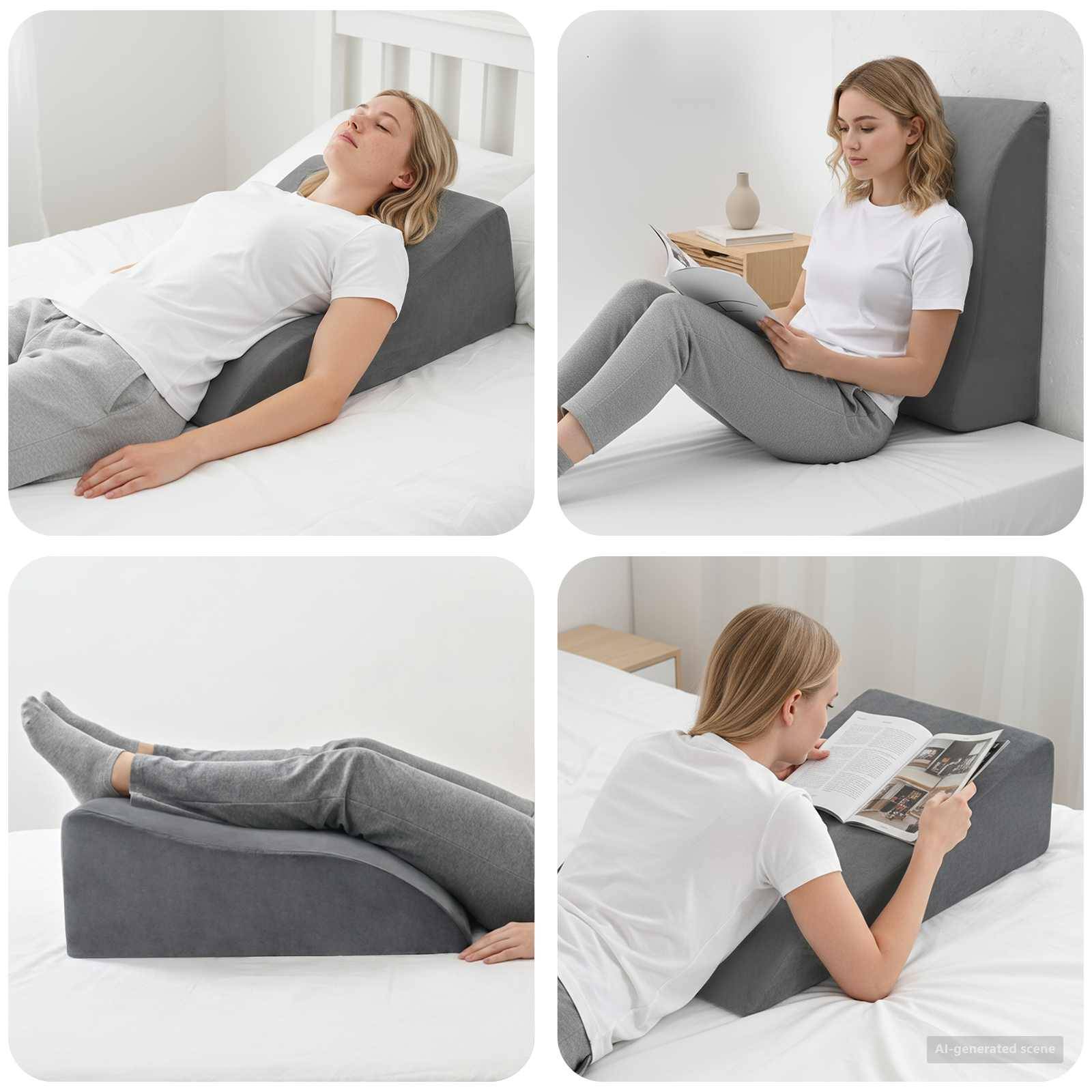 vidaXL Beinkissen Grau 68 x 40 x 18 cm PU-Schaum