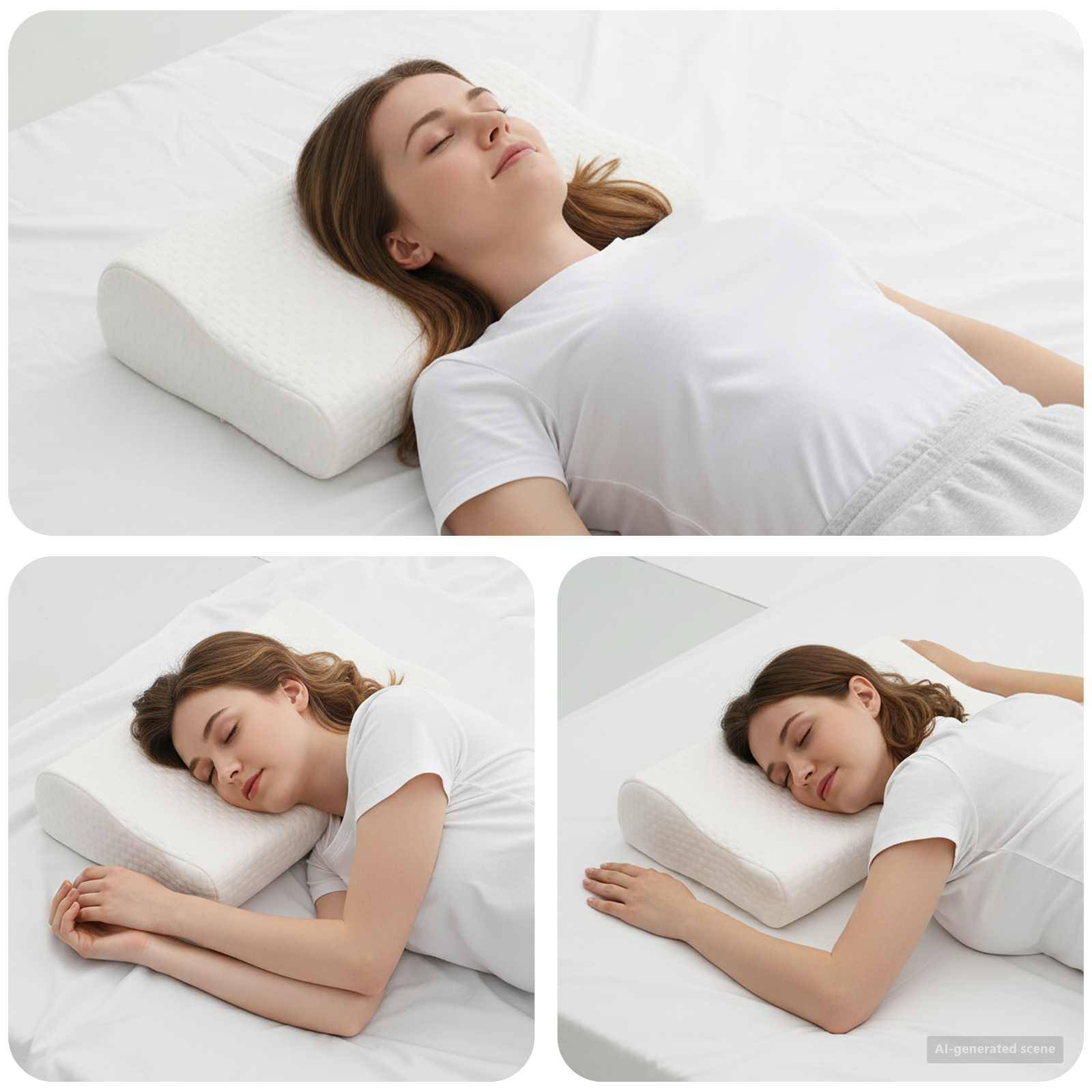 vidaXL Schlafkissen Uni Weiß 50 x 30 x 10,5 cm Viscoschaum