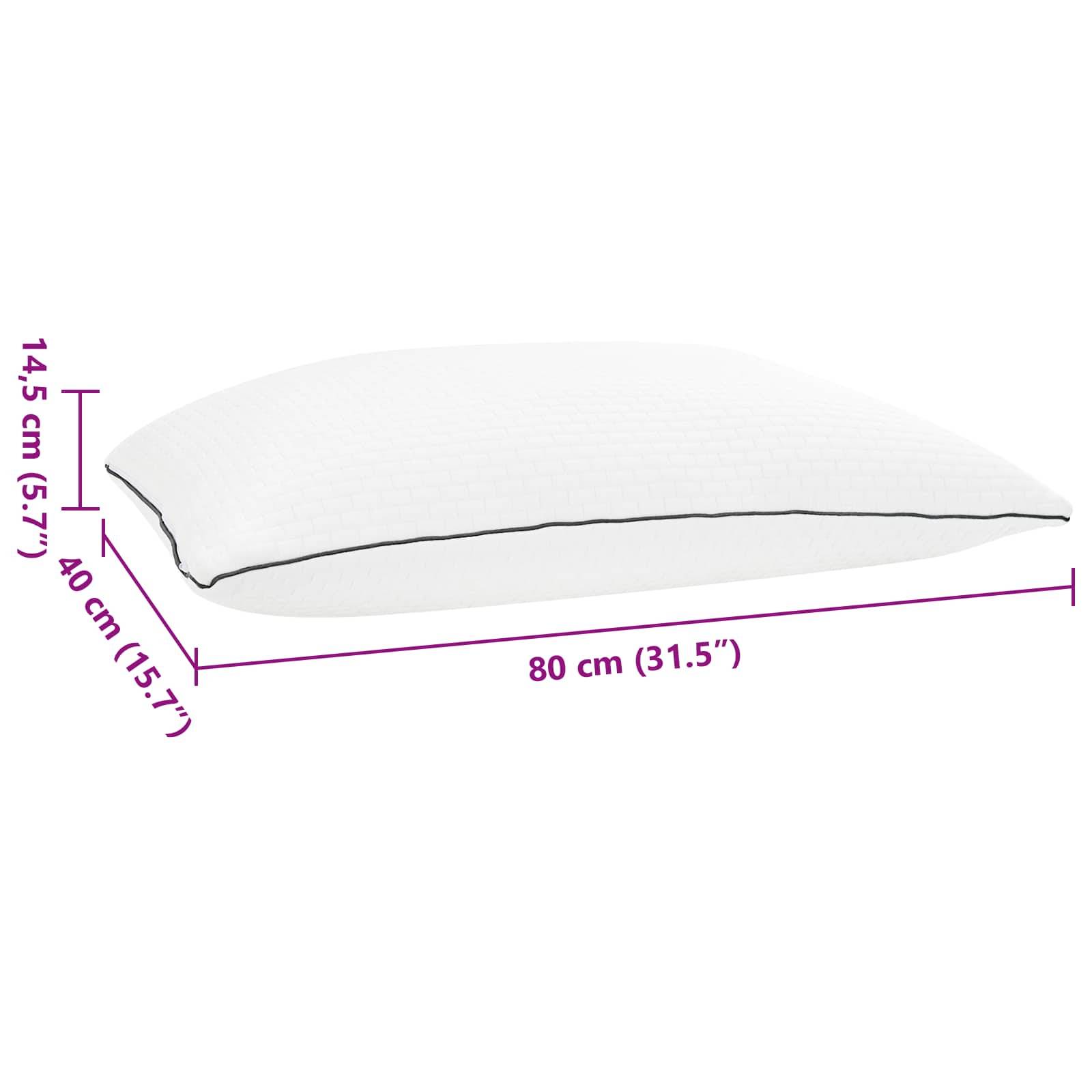 vidaXL Shread Schlafkissen Weiß 80 x 40 x 14,5 cm Viscoschaum