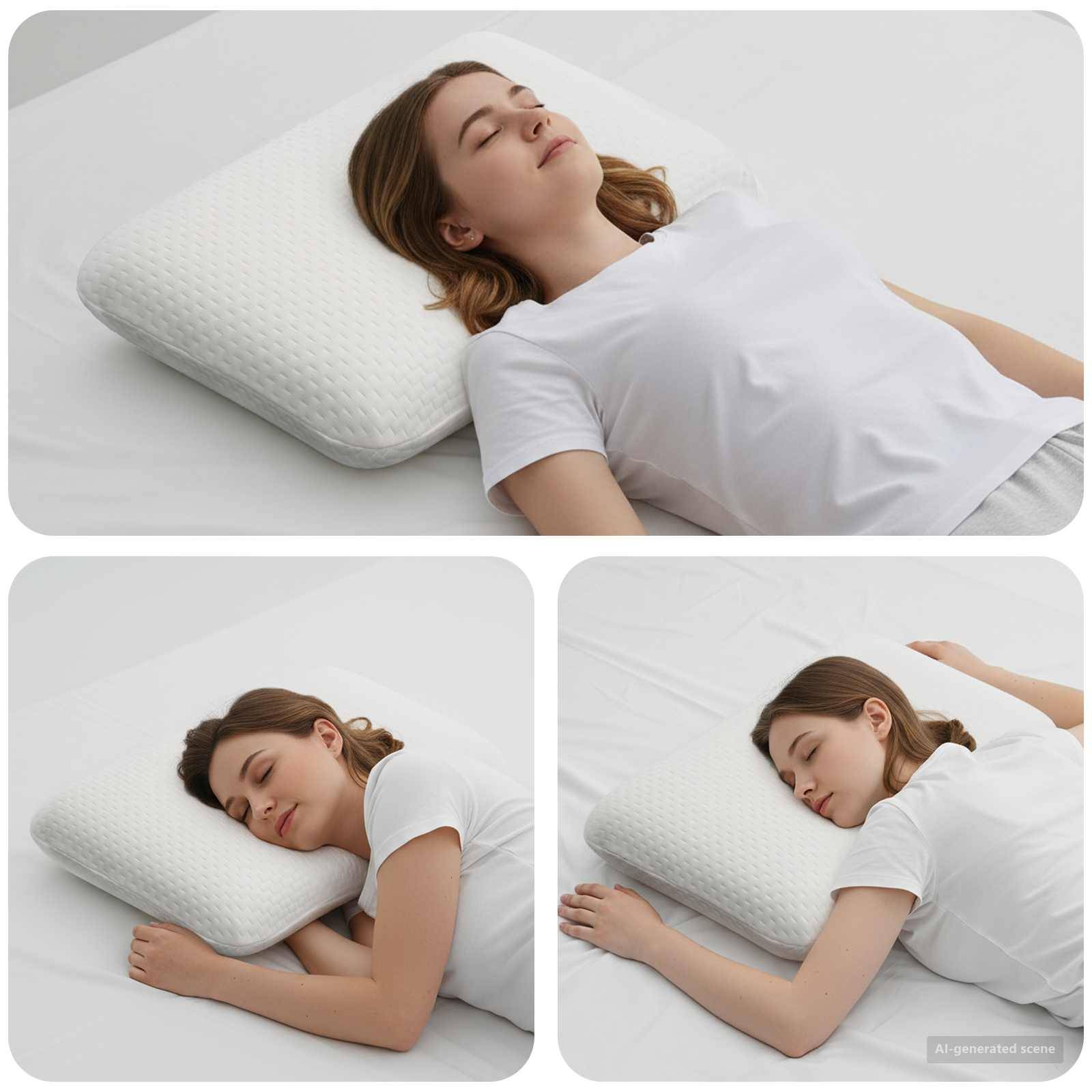 vidaXL Schlafkissen Uni Weiß 60 x 40 x 13 cm Viscoschaum